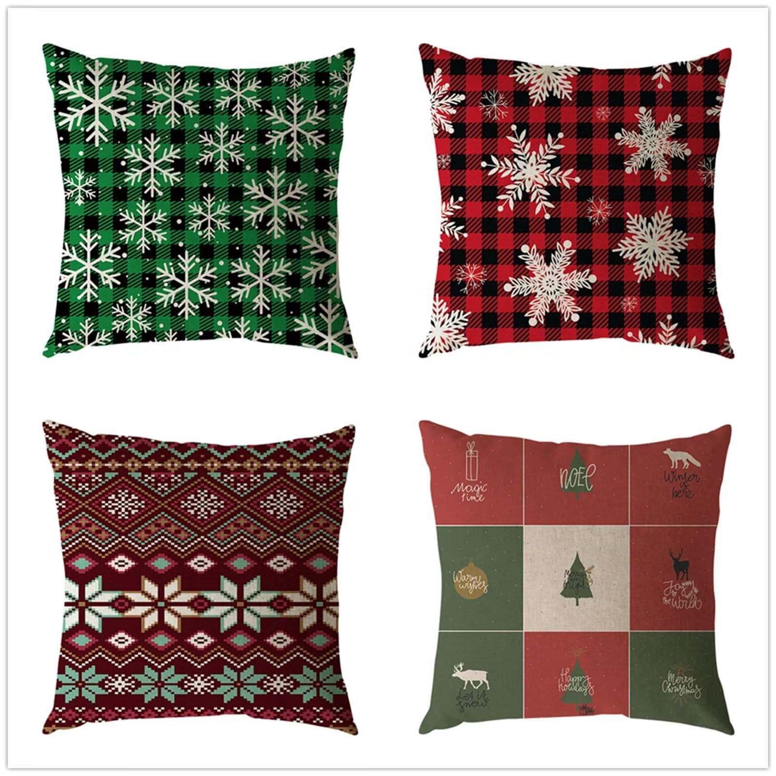 YG1107 poszewki na poduszki 75 x 75 cm zestaw 4 dużych poszewek na poduszki, czerwone, lniane, kwadratowe, na sofę, do ogrodu, na zewnątrz, dekoracyjne poszewki na poduszki, wystrój domu
