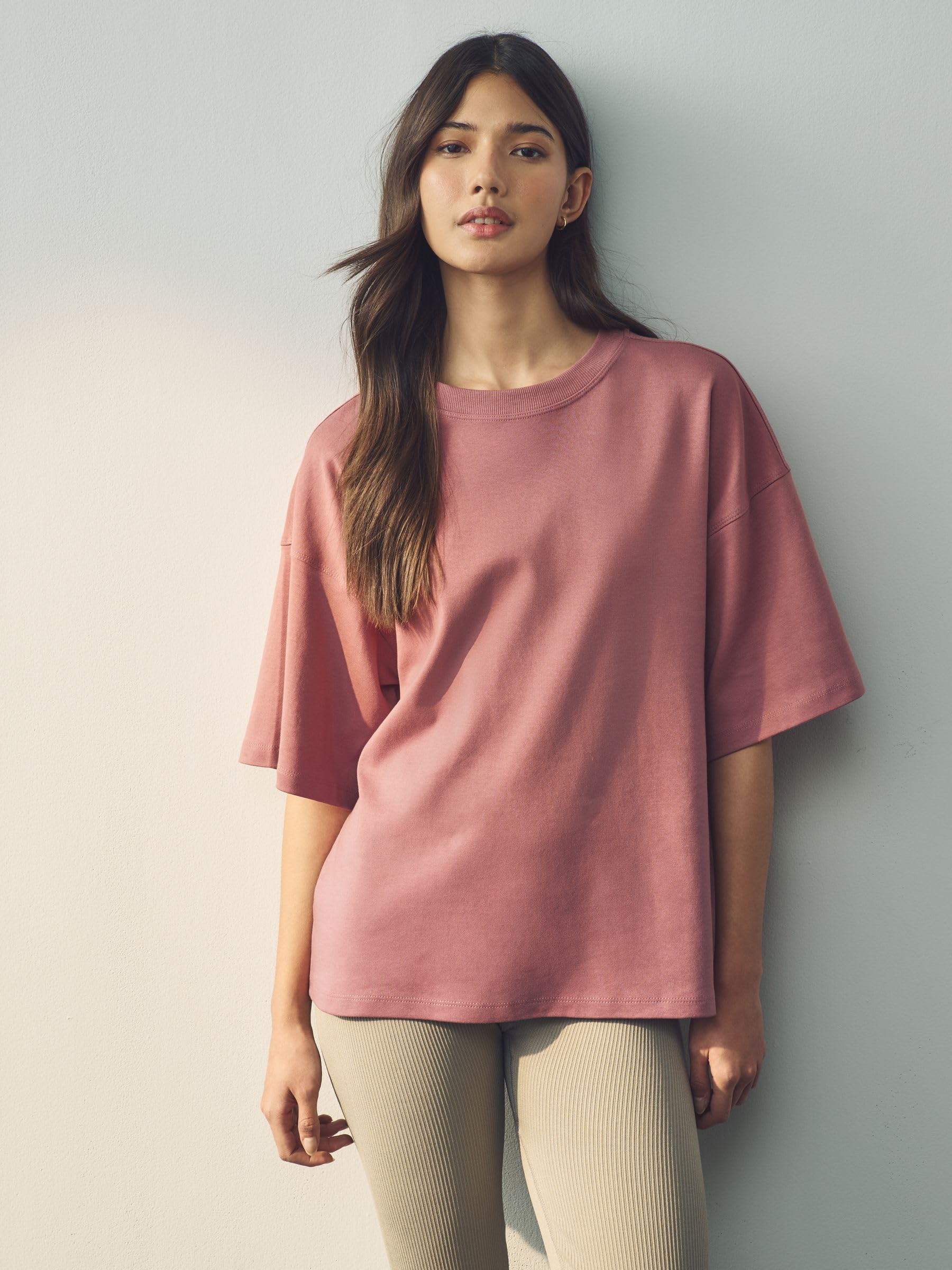 NEXT Donne Confezione da 5 T-Shirt squadrate in 100% Cotone a Manica Corta