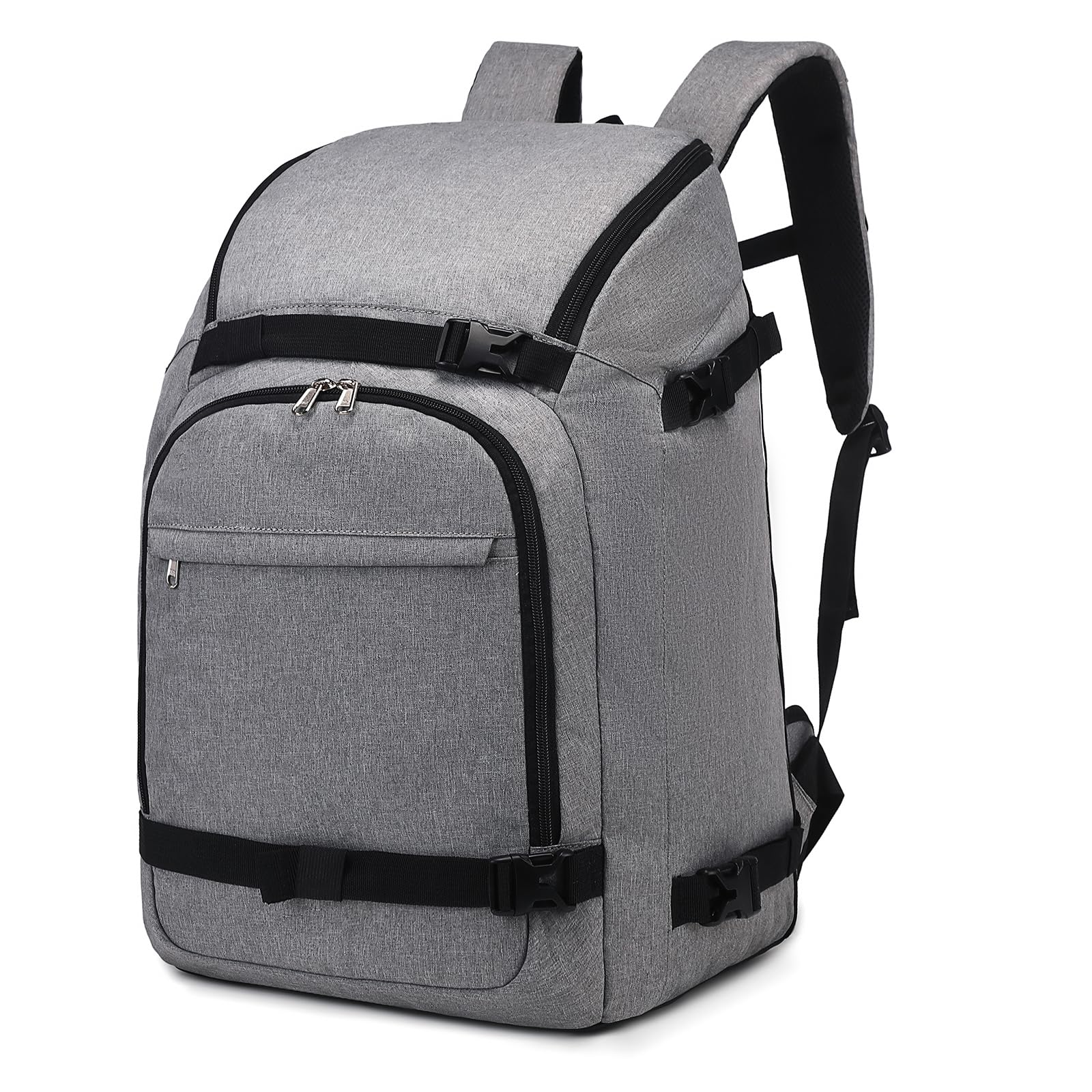 Octsky Ski Boot Bag - 50L Ski Travel Backpack for Snowboard Boot, Helmet, Goggles, Gloves & Accessories, Grey