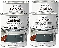 Vista 6 de Rust-Oleum 372012 Transformations Basics - Pintura para gabinetes y molduras, cuarto de galón, color negro