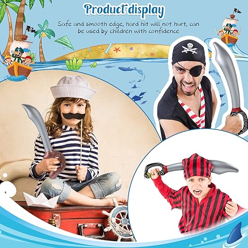 Miniatura 3 de 12 espadas inflables de pirata, espada de juguete inflable, espada pirata para fiesta de Halloween, fiesta temática de pirata, accesorios de disfraz
