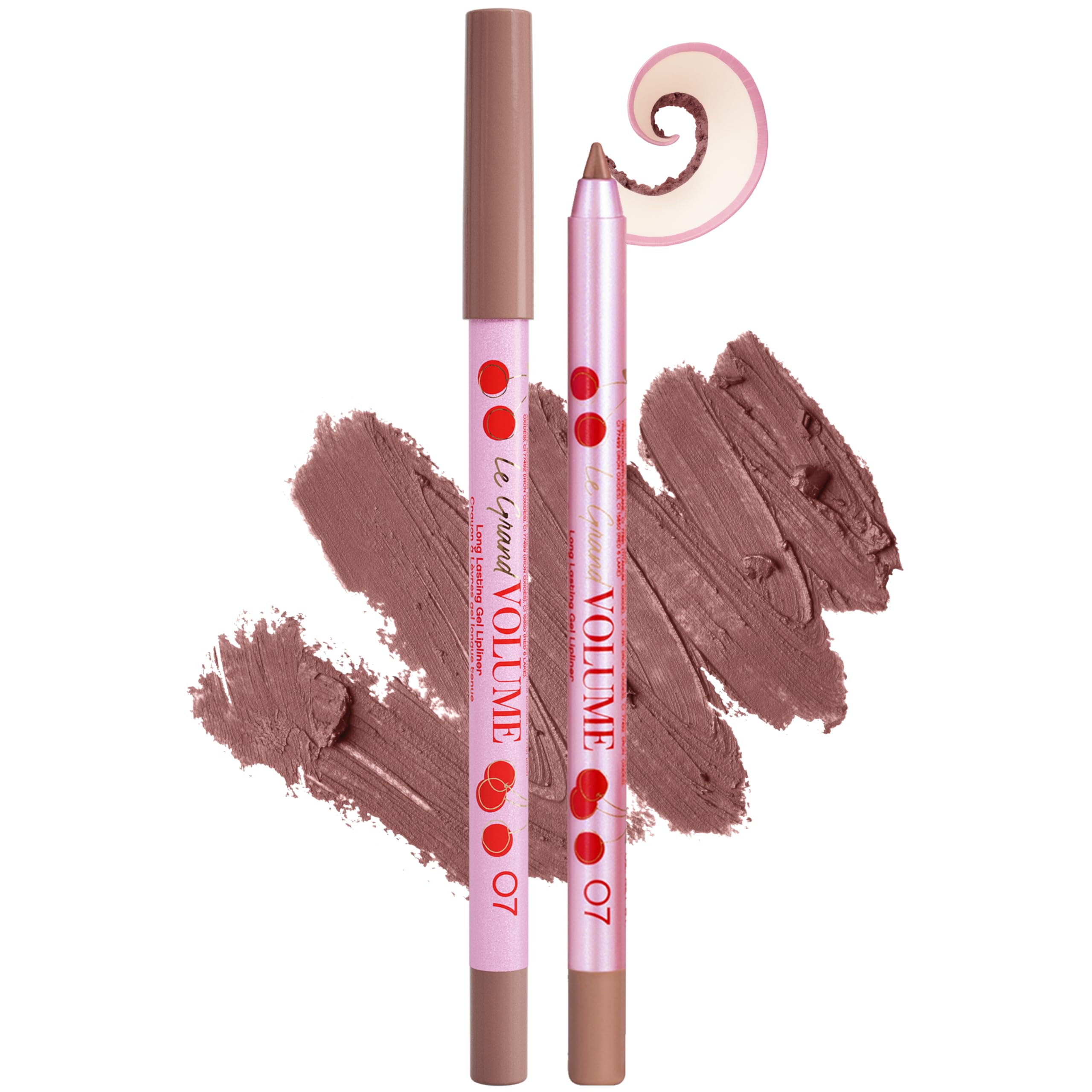 Vivienne Sabó Gel Lipliner Le Grand Volume Sharpenable, Long-Lasting Smudge-Proof Lip Liner & All-Over Lip Color, Creamy Precision Formula, Comfortable Wear, 07 Brownish pink