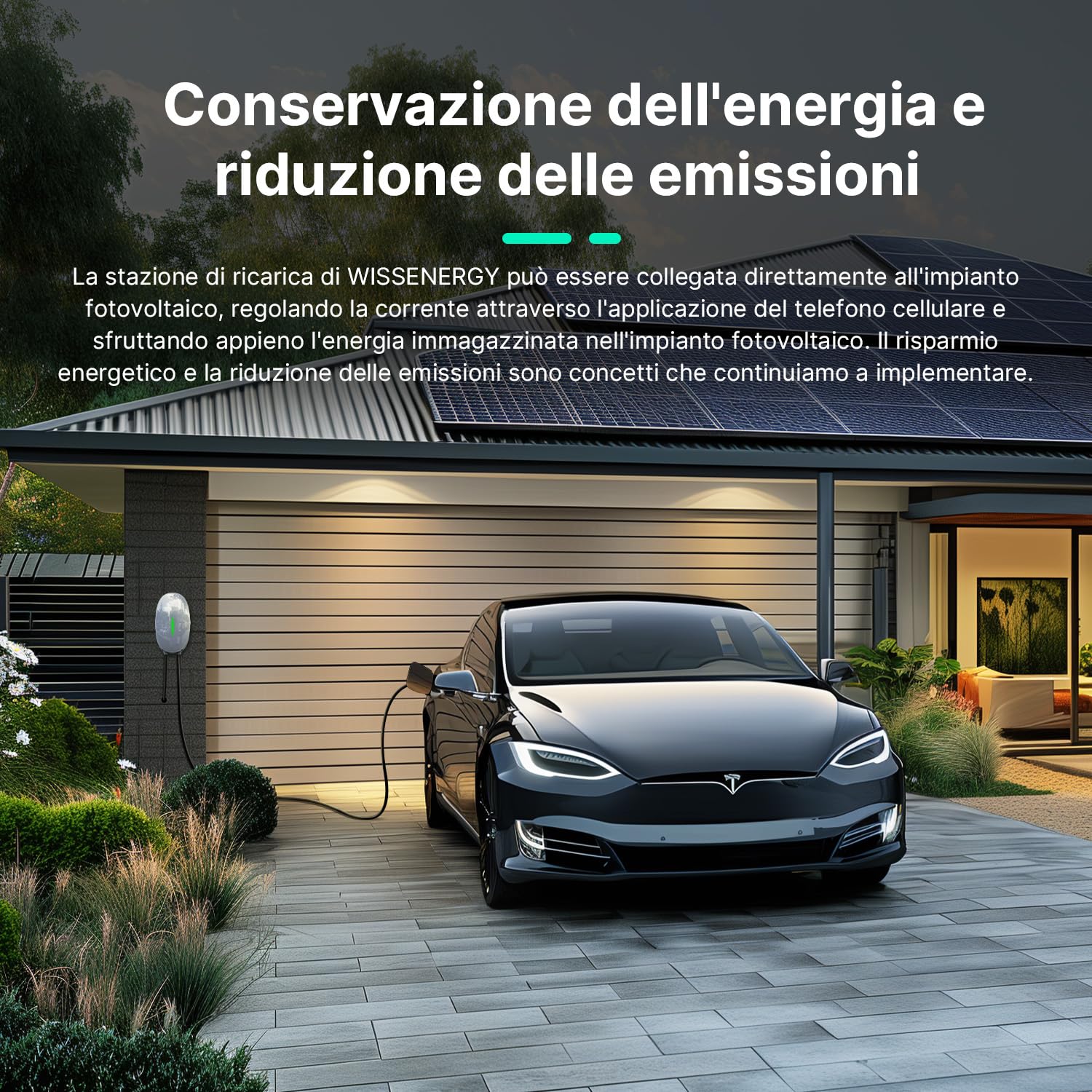 Wallbox 7,4kW Tipo 2 con APP Controllo, Stazione di Ricarica per Veicoli Elettrici, Supporta la Connettività Standard Bluetooth, Caricatore Monofase IEC 62196-2, Cavo 32A 6M
