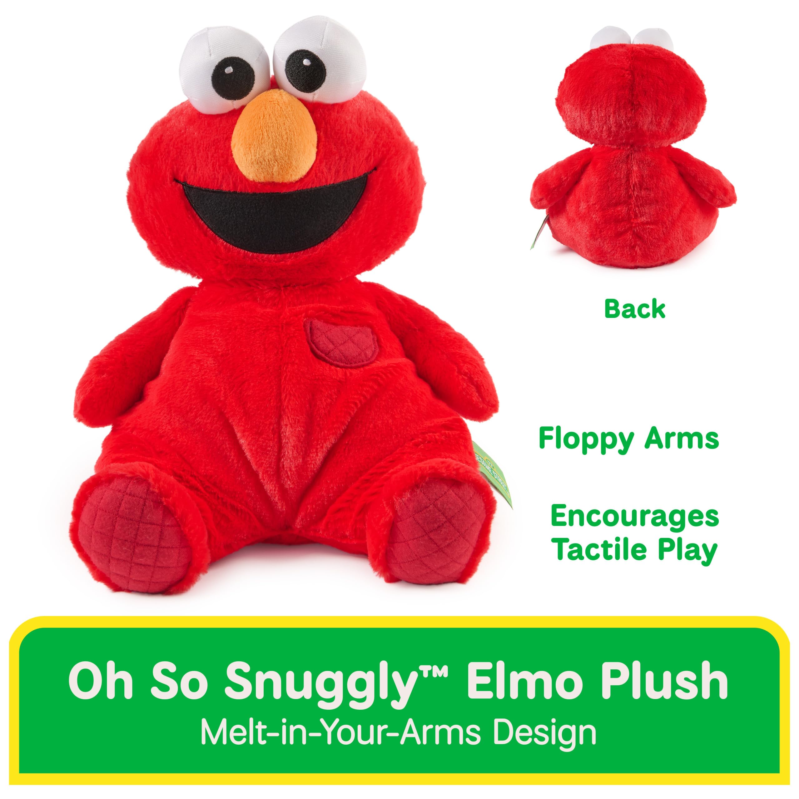 GUND Sesame Street, peluche ufficiale Oh So Snuggly Elmo, Muppet, giocattolo sensoriale, animali di peluche per neonati e neonati, rosso, 31,8 cm