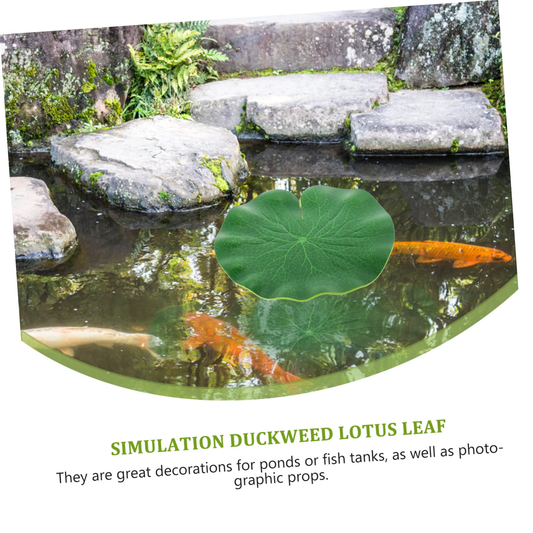 Alipis 4 Juegos Hoja de Loto de lenteja de Agua simulada Acuario Artificial Aquarium Fish Artificial Largo Falso Planta de lenteja de Agua emulada Acuario Plantas flotantes páginas Verde