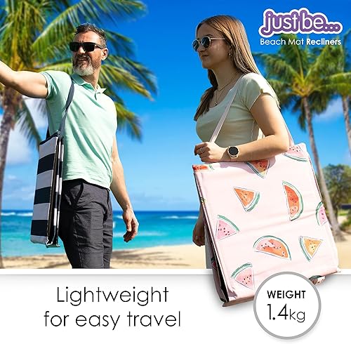 Miniatura 3 de just be... Tapete plegable para el sol, ligero, portátil, ajustable, reclinable, con respaldo y bolsillo para objetos de valor, para vacaciones,