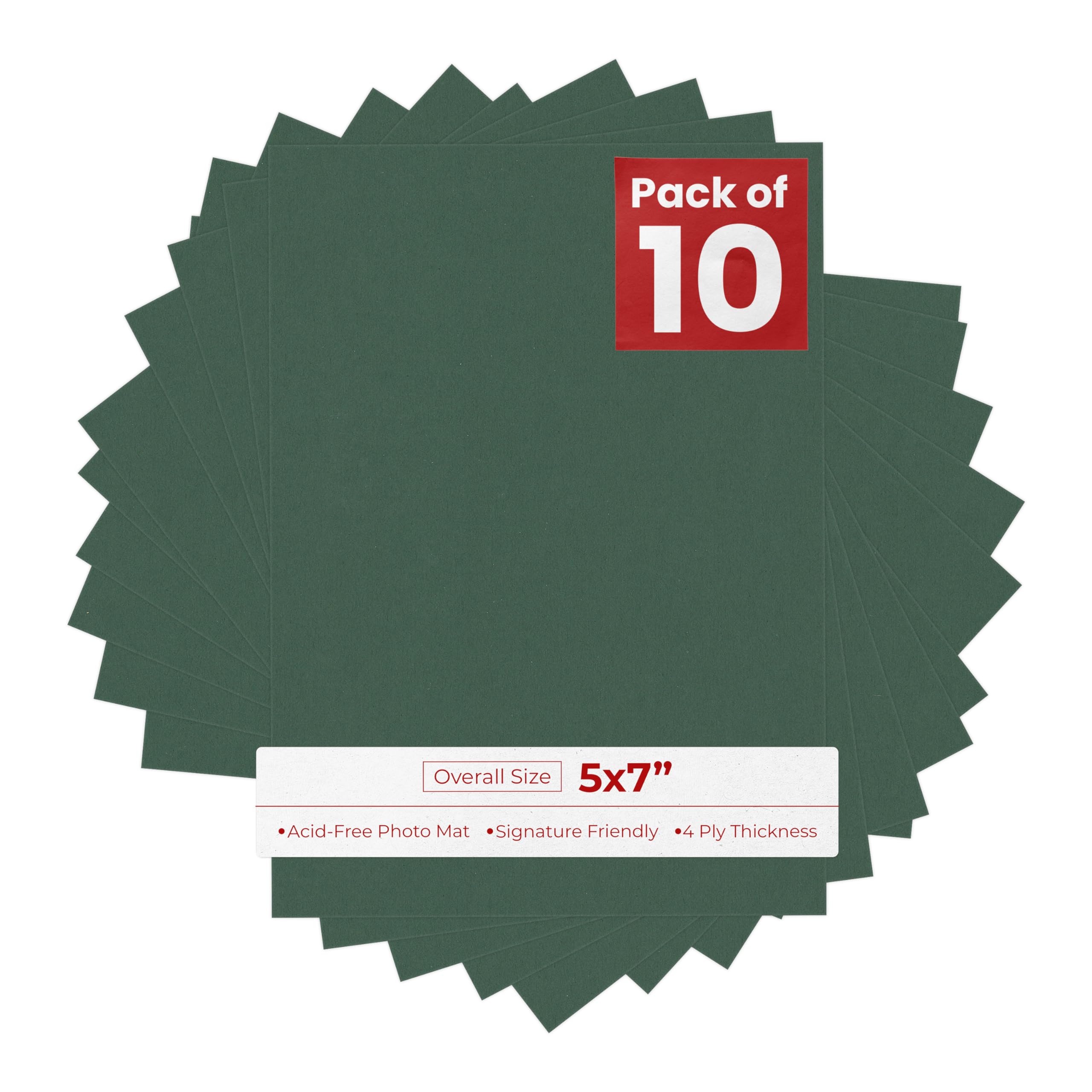 Hunter Green 5x7 Backing Board - Uncut Photo Mat Board (10-Sheets)-picture-22