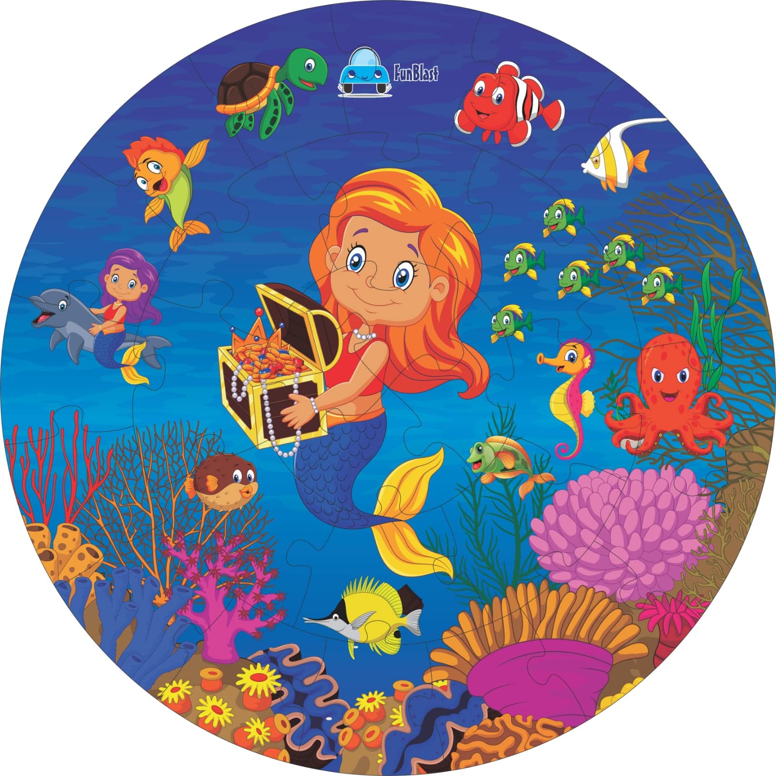 FunBlast Wooden Jigsaw Puzzles for Kids - Paperless Mermaid Wooden Jigsaw Puzzle Set, DIY Floor Puzzles for Boys & Girls Learning Educational Toys for Children (28 Pieces; Multicolor) (B09PB8Z4CF) Amazon Price History, Amazon Price Tracker