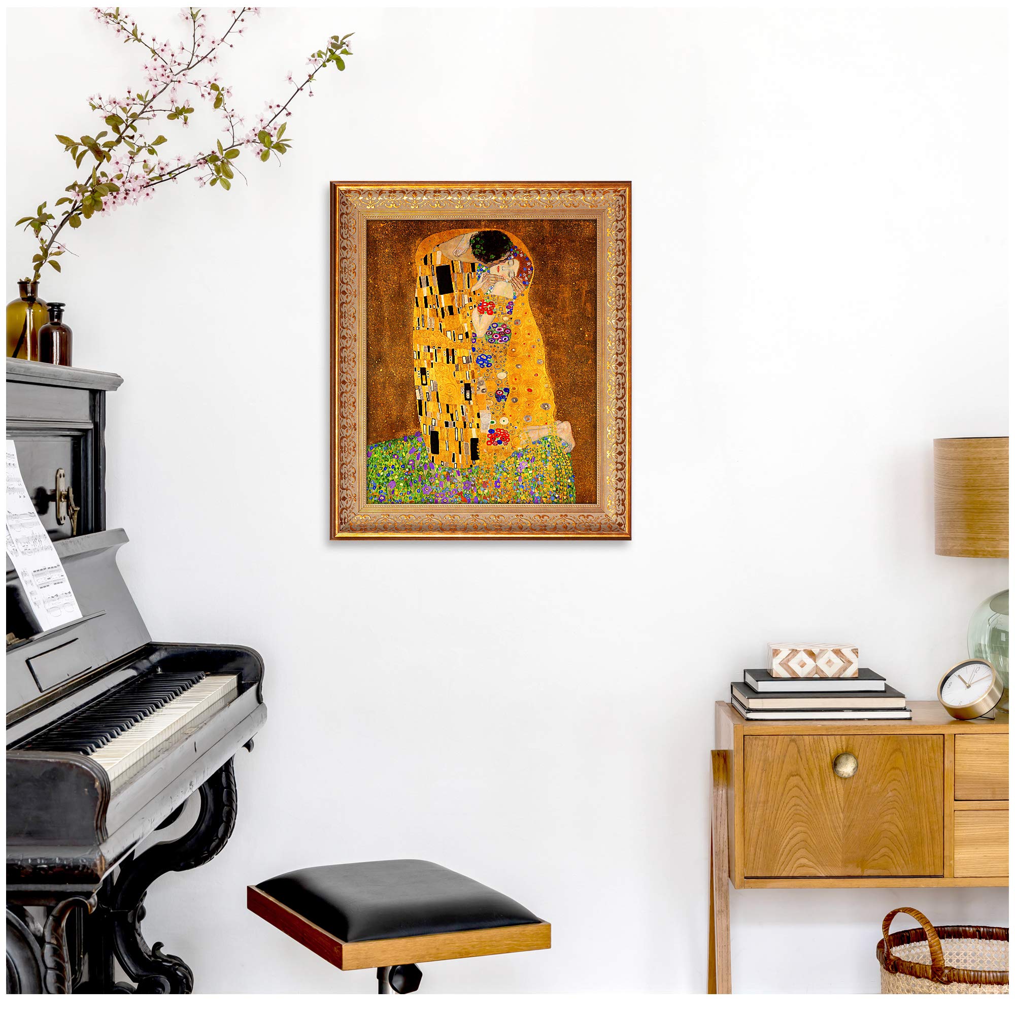 Amazon.com: The Kiss by Gustav Klimt Framed Size:24.5 x 20.5