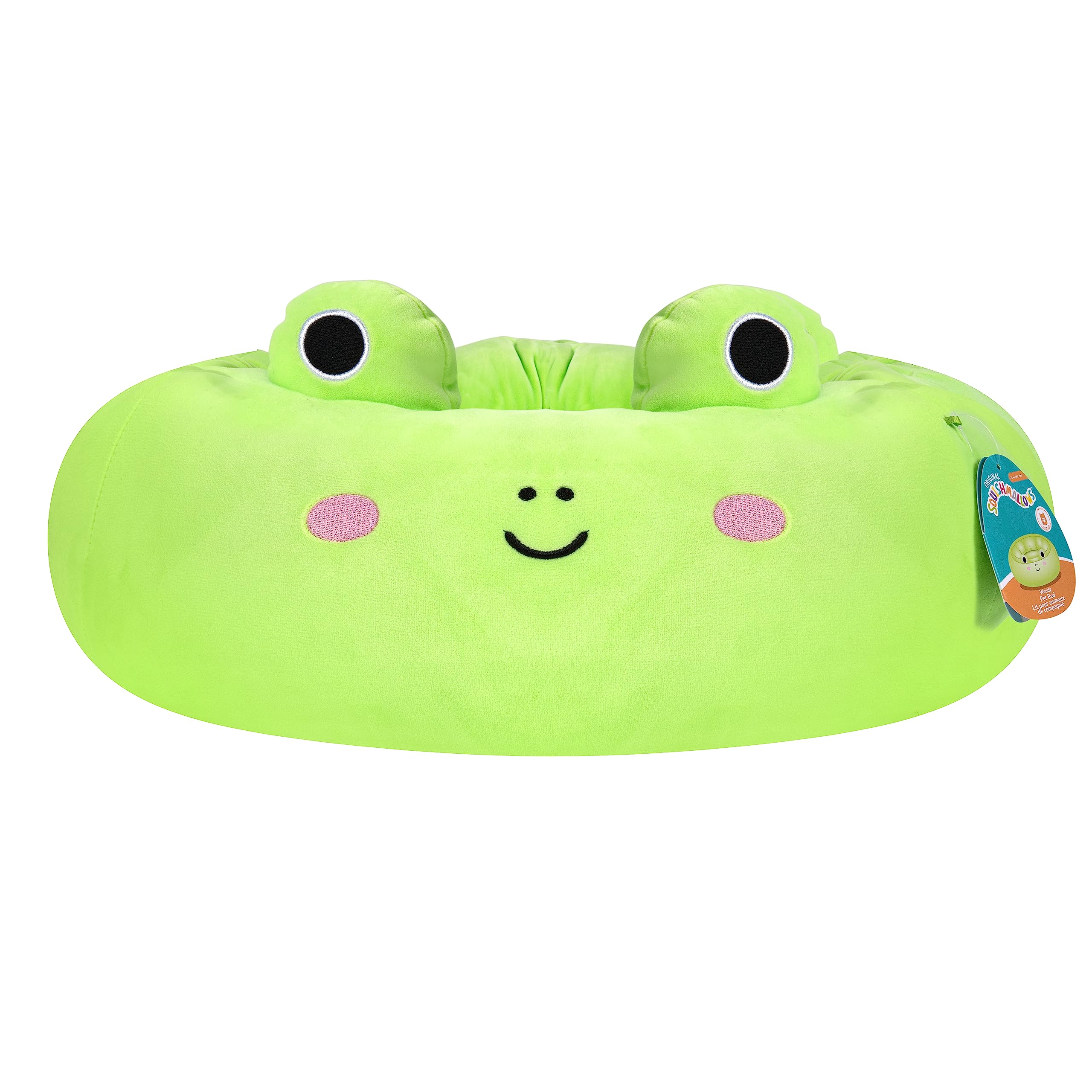 Squishmallows Oficjalne 20-calowe łóżko dla zwierząt domowych Wendy Frog - małe Ultrasoft oficjalne pluszowe legowisko dla zwierząt domowych, zielone