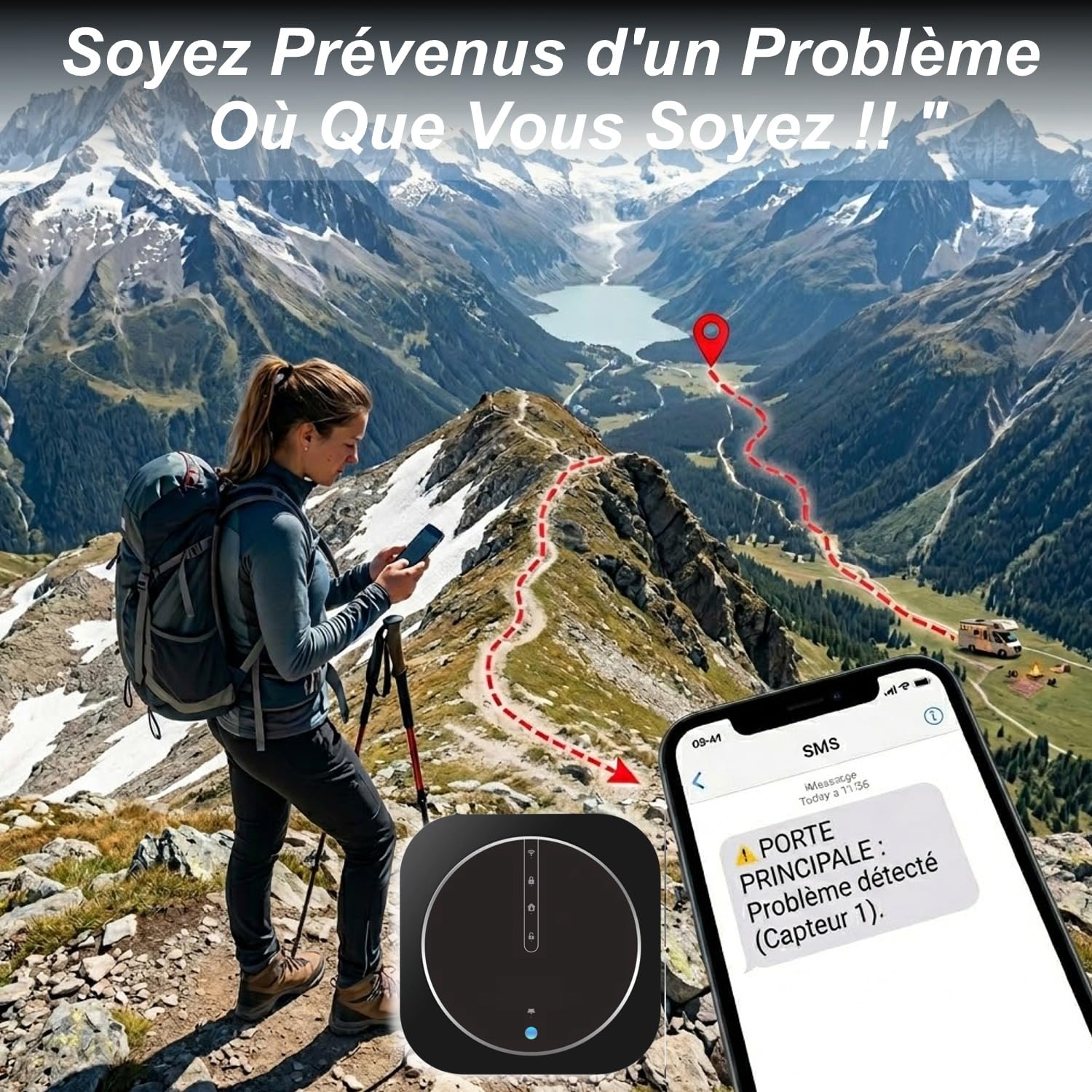 Alarme de Camping Car WIFI 4G Surveillance 24h/24h Caméra Autonome 2 Sirènes