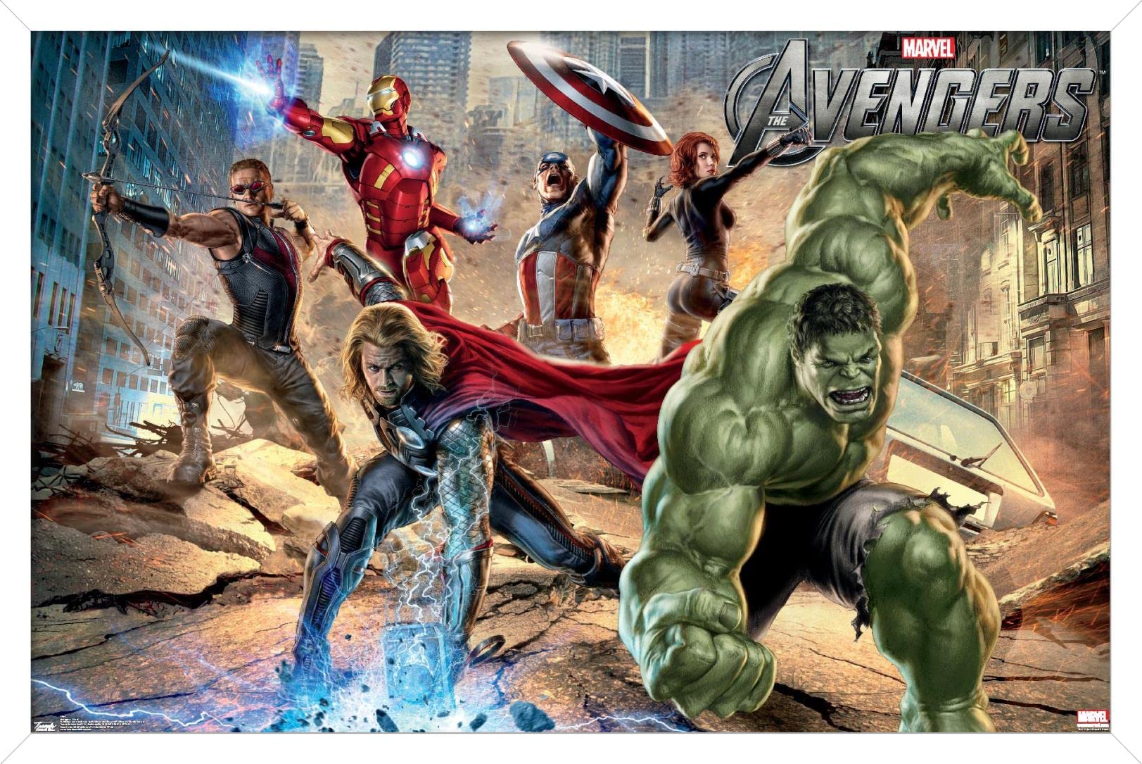 Amazon.com: Marvel Avengers: Mural Wall Poster, 34L x 22.4W, White