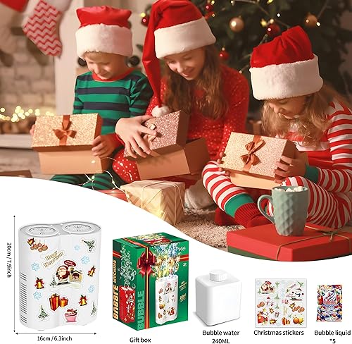 Miniatura 7 de Máquina de burbujas de fuegos artificiales de juguete para niños, máquina automática de burbujas con luces y música, máquina de burbujas eléctrica