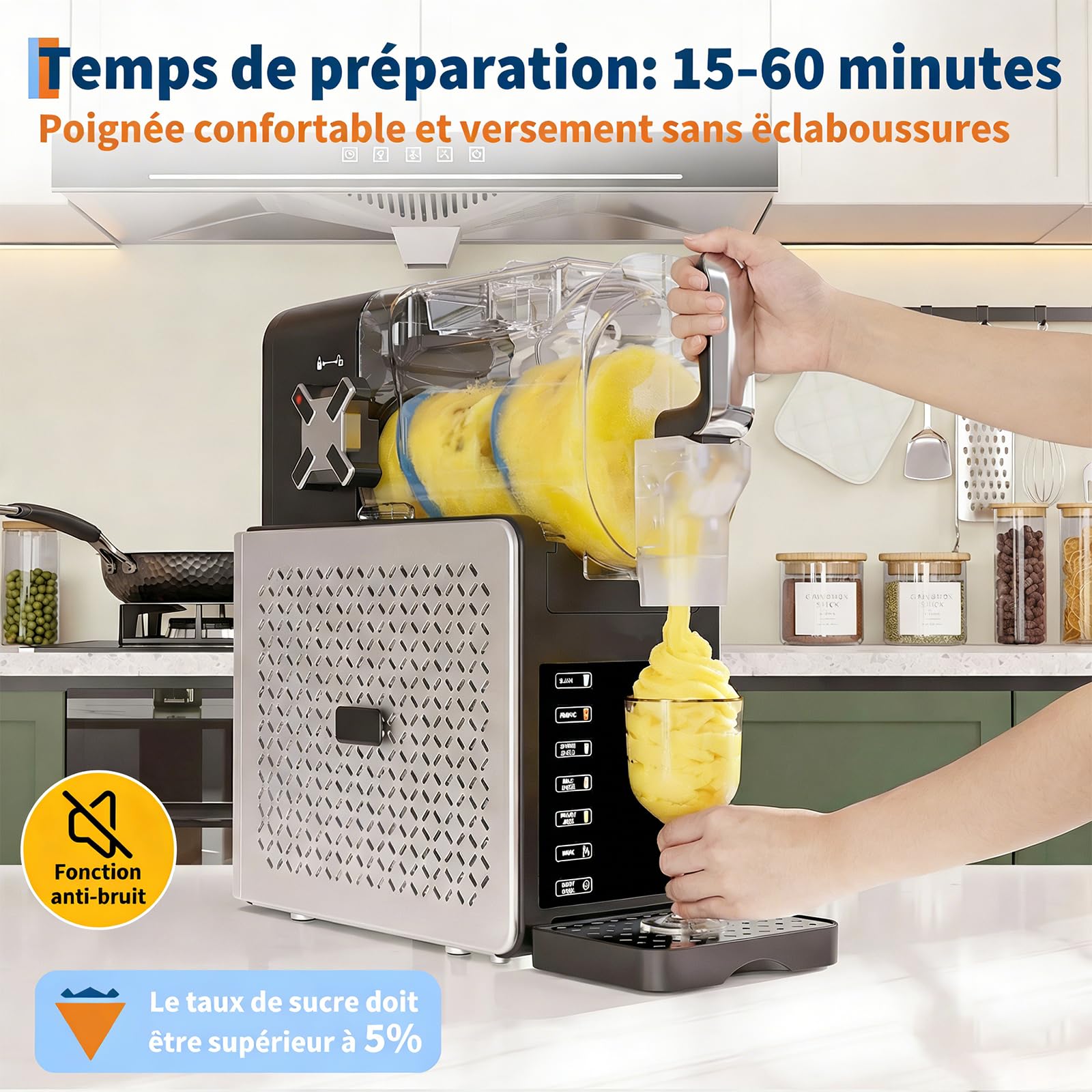 GarveeTech Slush-Eismaschine 200w Mit Selbstreinigung & 5 Programmen – 1,9l Tank Für Cocktails, Milchshakes, 12h Kühlhaltung, 400Ml Auffangschale– Ideal Für Haus, Bar & Küche