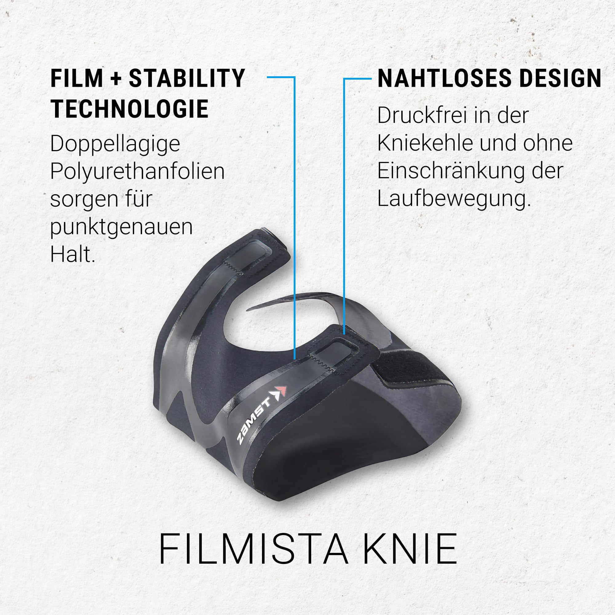 Zamst Filmista Knee S Orthese für Erwachsene, Unisex (L)