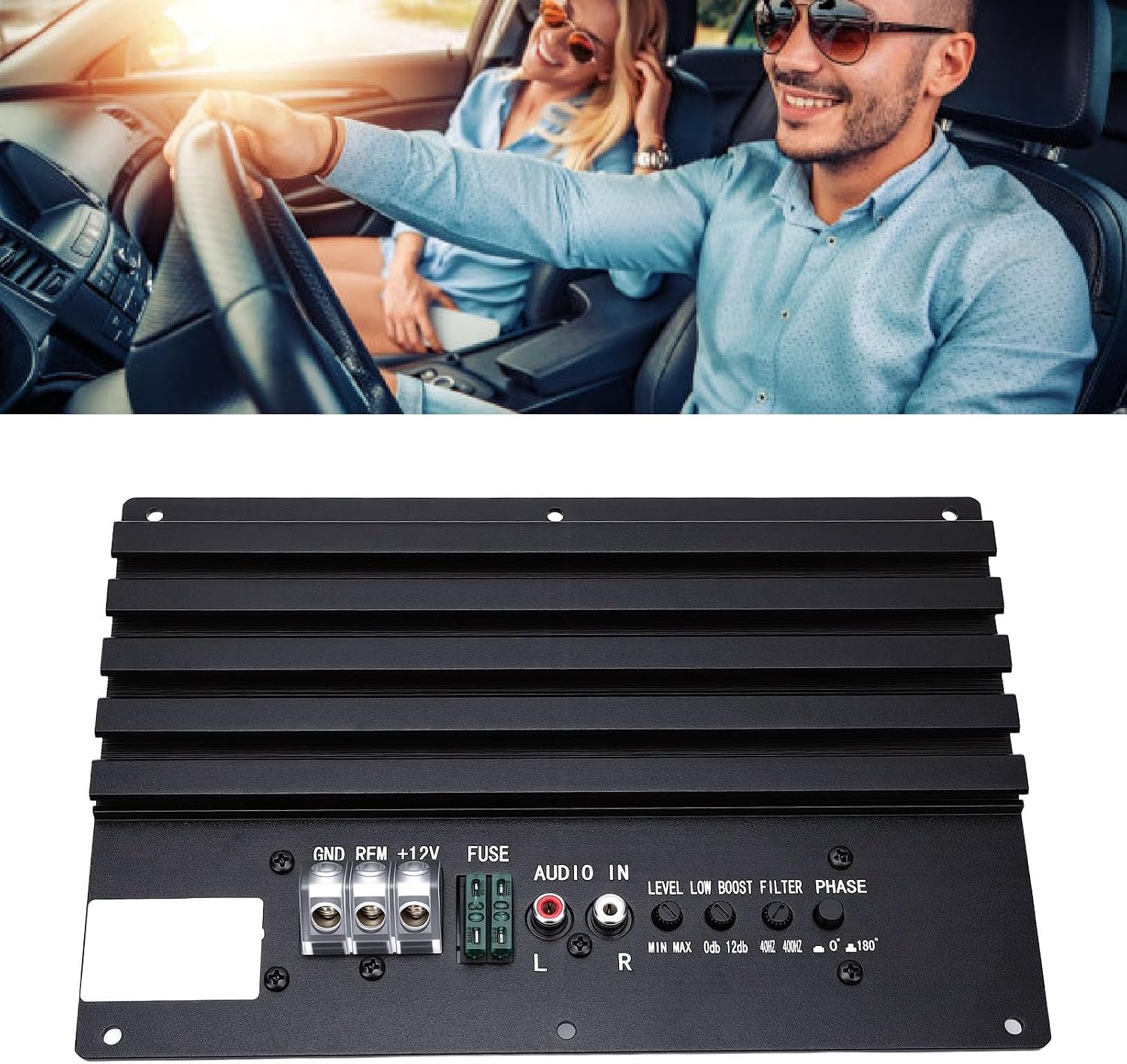 Asixxsix Car Amplifier Board, 800W High Power Aluminum Alloy Car Audio Amp Board with Enhanced Heat Sink, Amplifier Amp Board Powerful Bass Sub woofer Board for 8 to 12 Inch Woofer