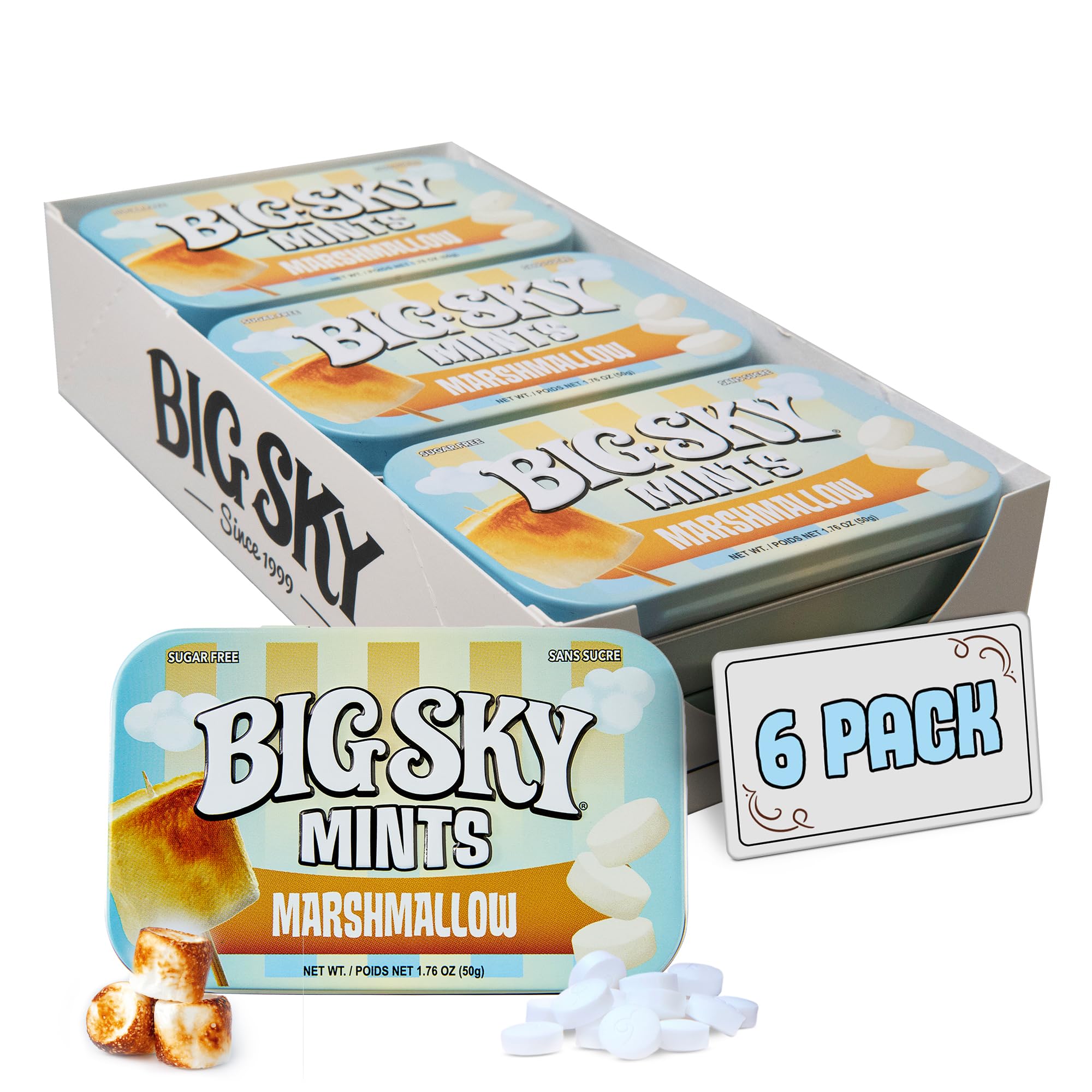 Milkyページ Amazon.com : Big Sky Sugar Free Mints, Marshmallow, 50 Count Tin