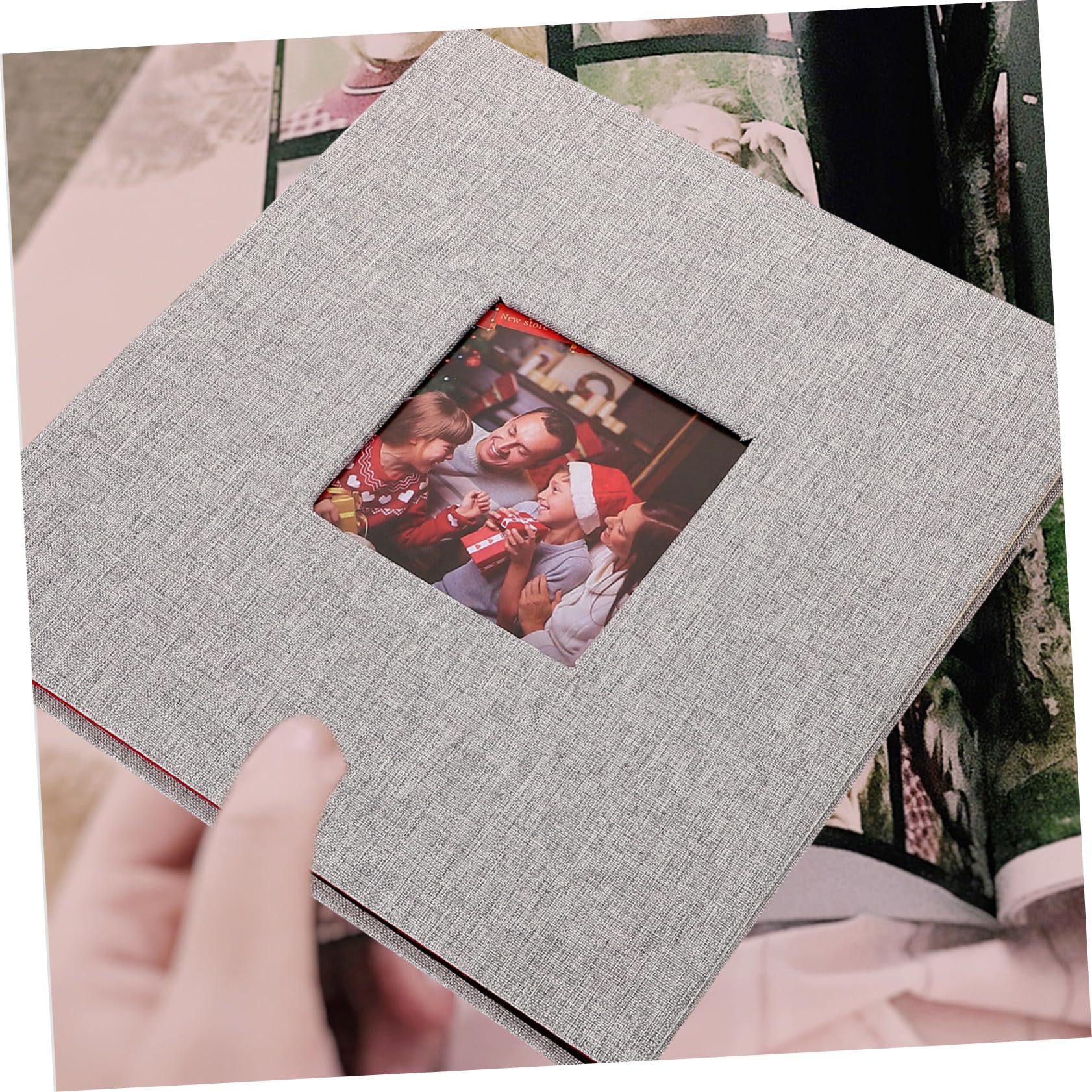 Álbum de Fotos de Ventana Autoadhesivo de Lino, 20 Hojas
