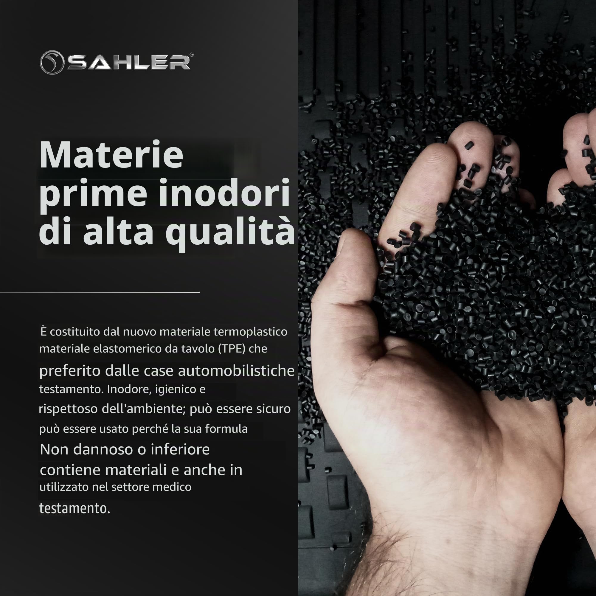 Sahler Tappetini per auto compatibili con Volkswagen Tiguan 2024-2026 | 4.5D Premium TPE gomma antiscivolo tappetini in gomma impermeabile auto tappetino nero