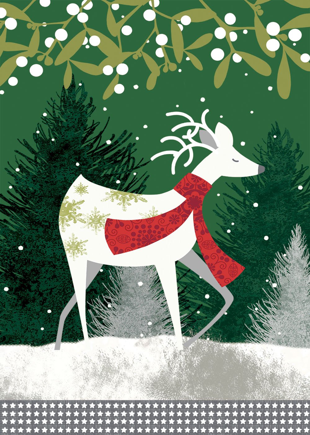 Morigins Welcome Winter House Flag Decorative Deer with Red Scarf Outdoor Yard Flag 28x40 Inch