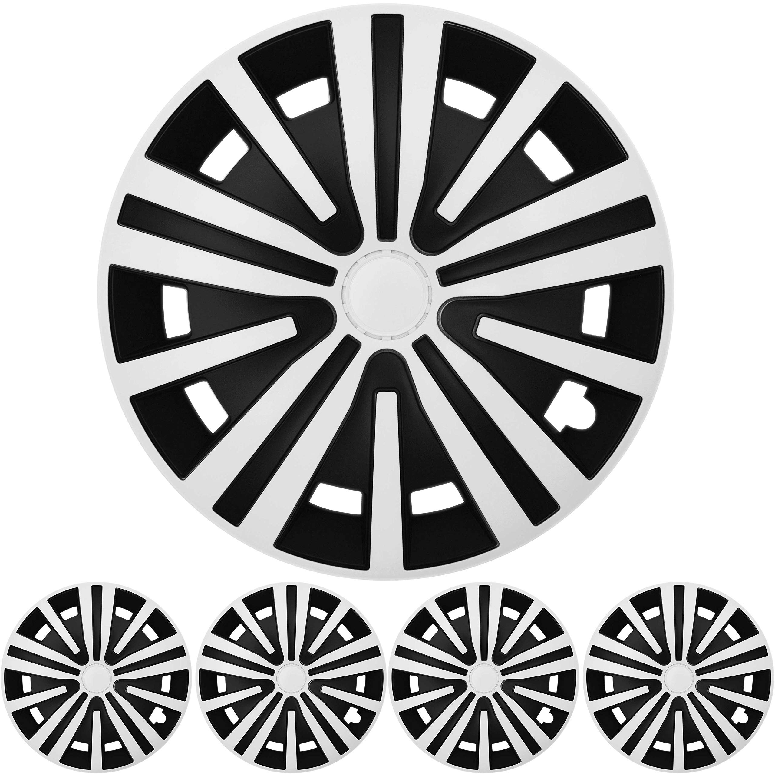 16 Inch 4x Premium Design Wheel Covers Hubcaps Set Spinel in Red / Black | UK