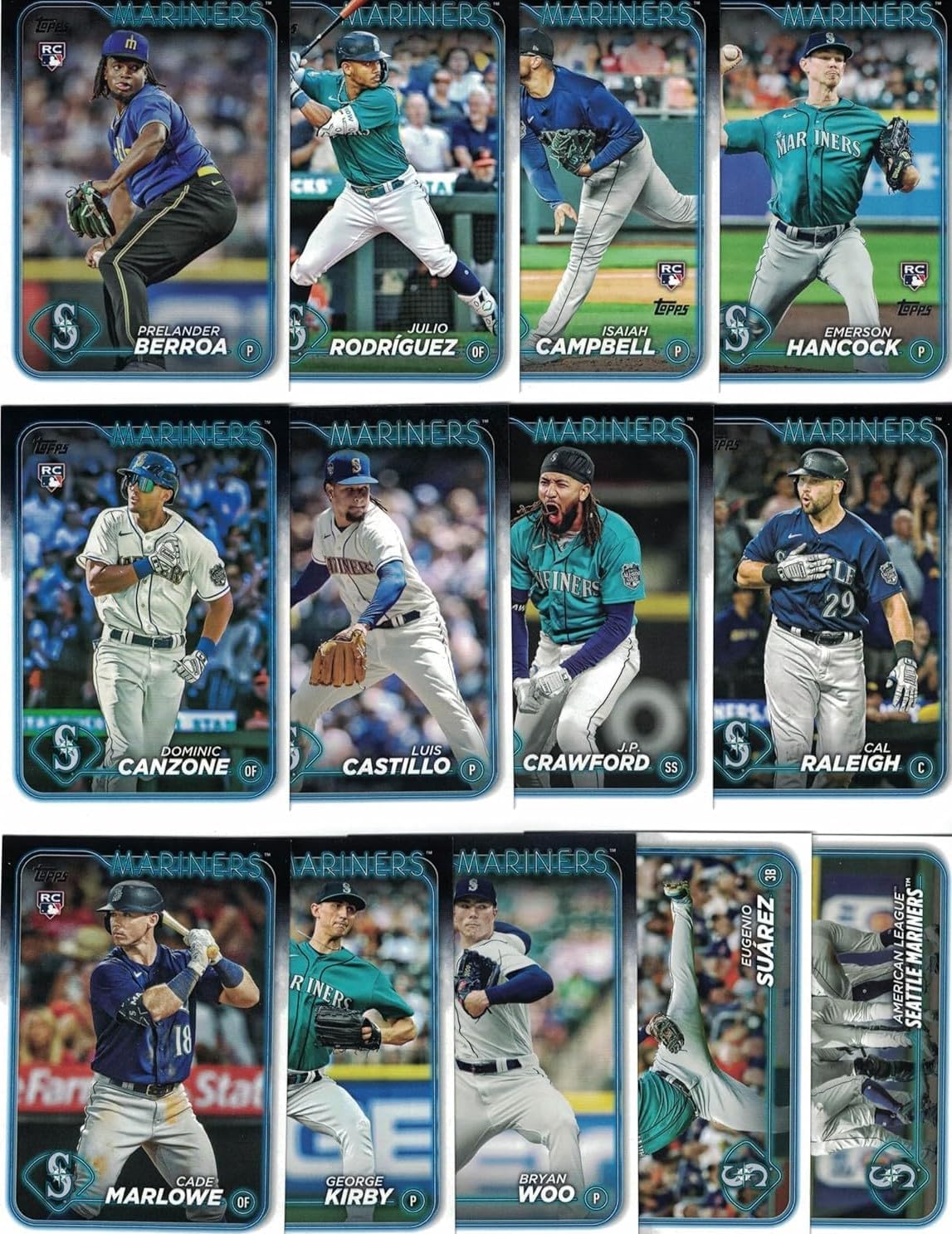 Mariners 2024 Topps: Julio & 6 Rookies Complete Mint Set! Mariners 2024 Topps: Julio & 6 Rookies Complete Mint Set!