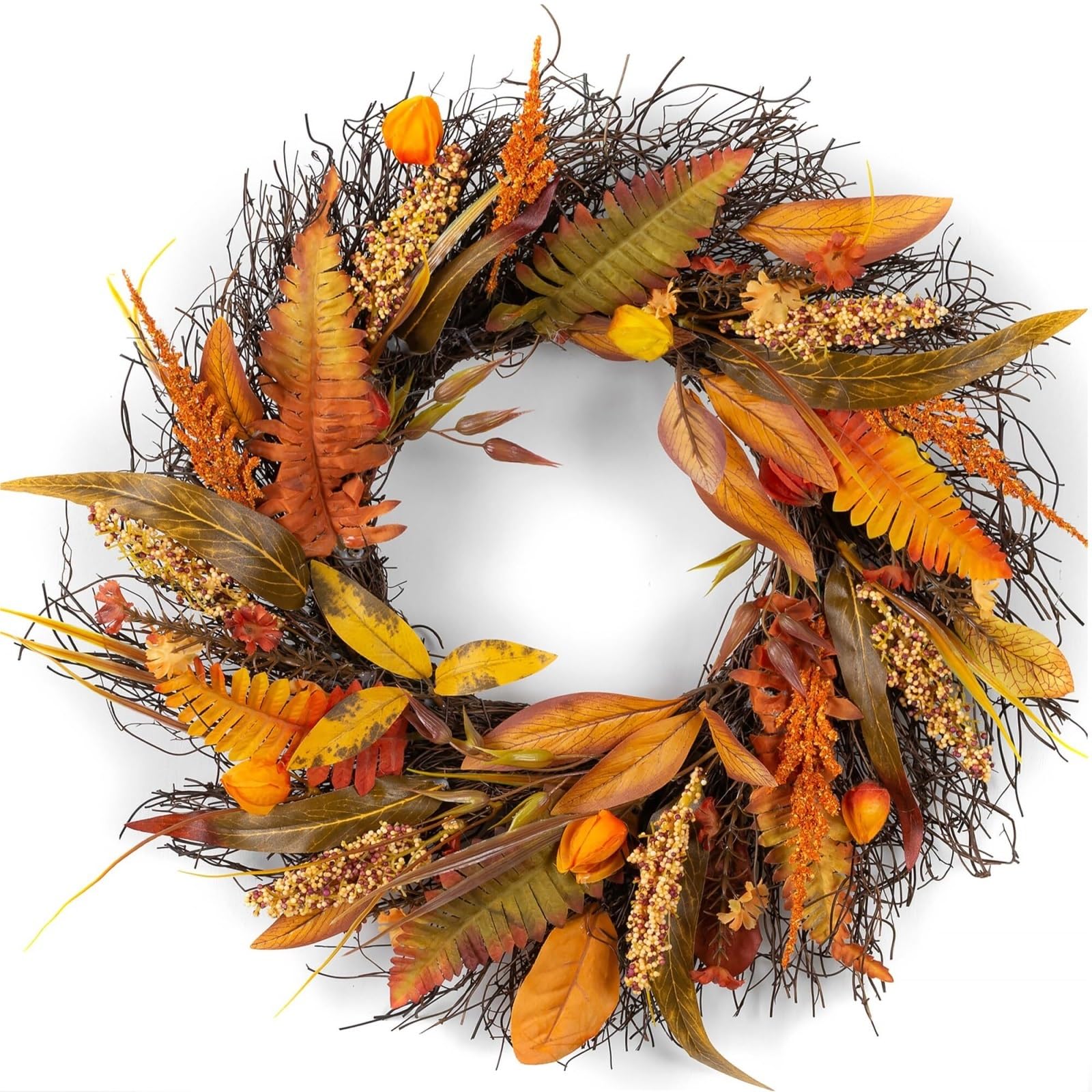 Weihnachtskranz Weihnachts-Türkranz, Winterkranz, Dekoration, Outdoor-Beflockung, Weihnachtskranz Deko(50cm)