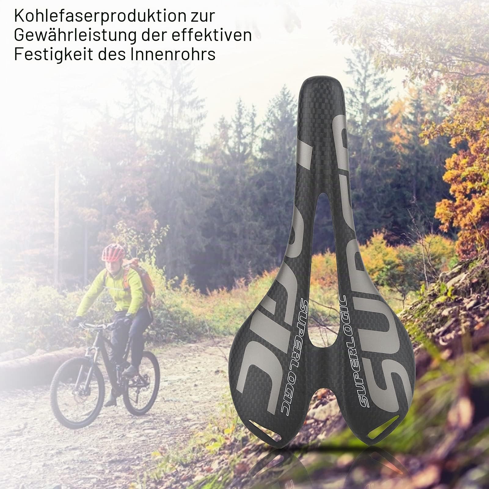 Carbon Sattel Matt, Carbon Fiber Comfort, Fahrradsattel, Vollcarbon Sattelkissen, Fahrradzubehör for Rennrad, Fahrrad, City Biking