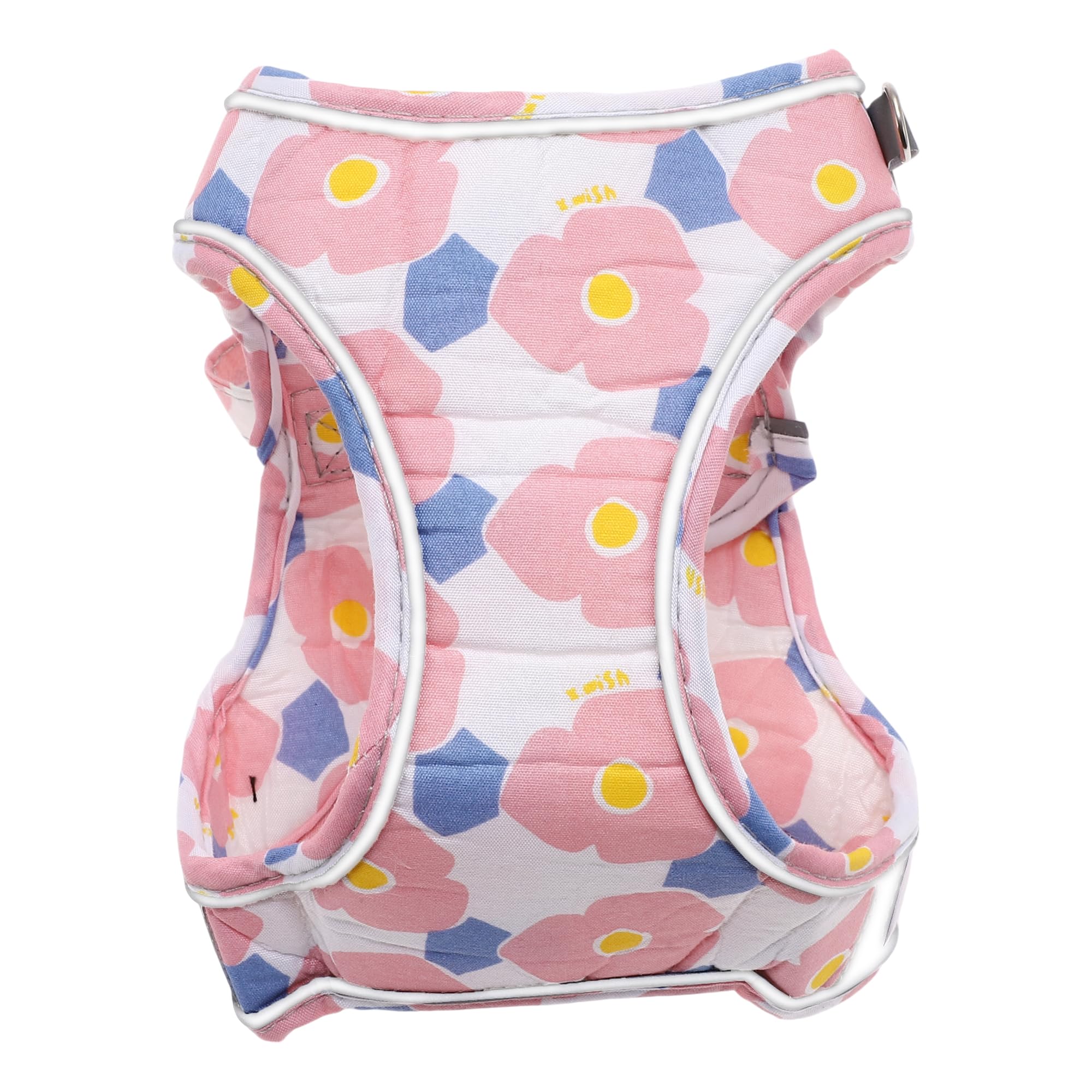 CAPASTEC Set di imbracatura e guinzaglio per cuccioli con striscia riflettente, imbracatura per animali domestici Magic Tapes regolabile per passeggiate, rosa L