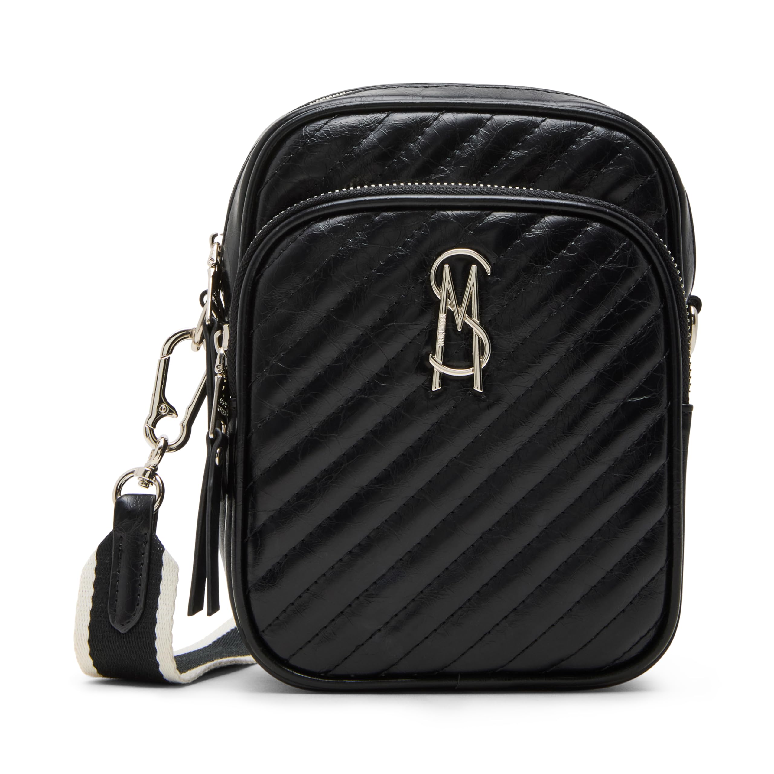 Steve Madden Women's Drakeeq Quilted Crossbody, Black, One Size