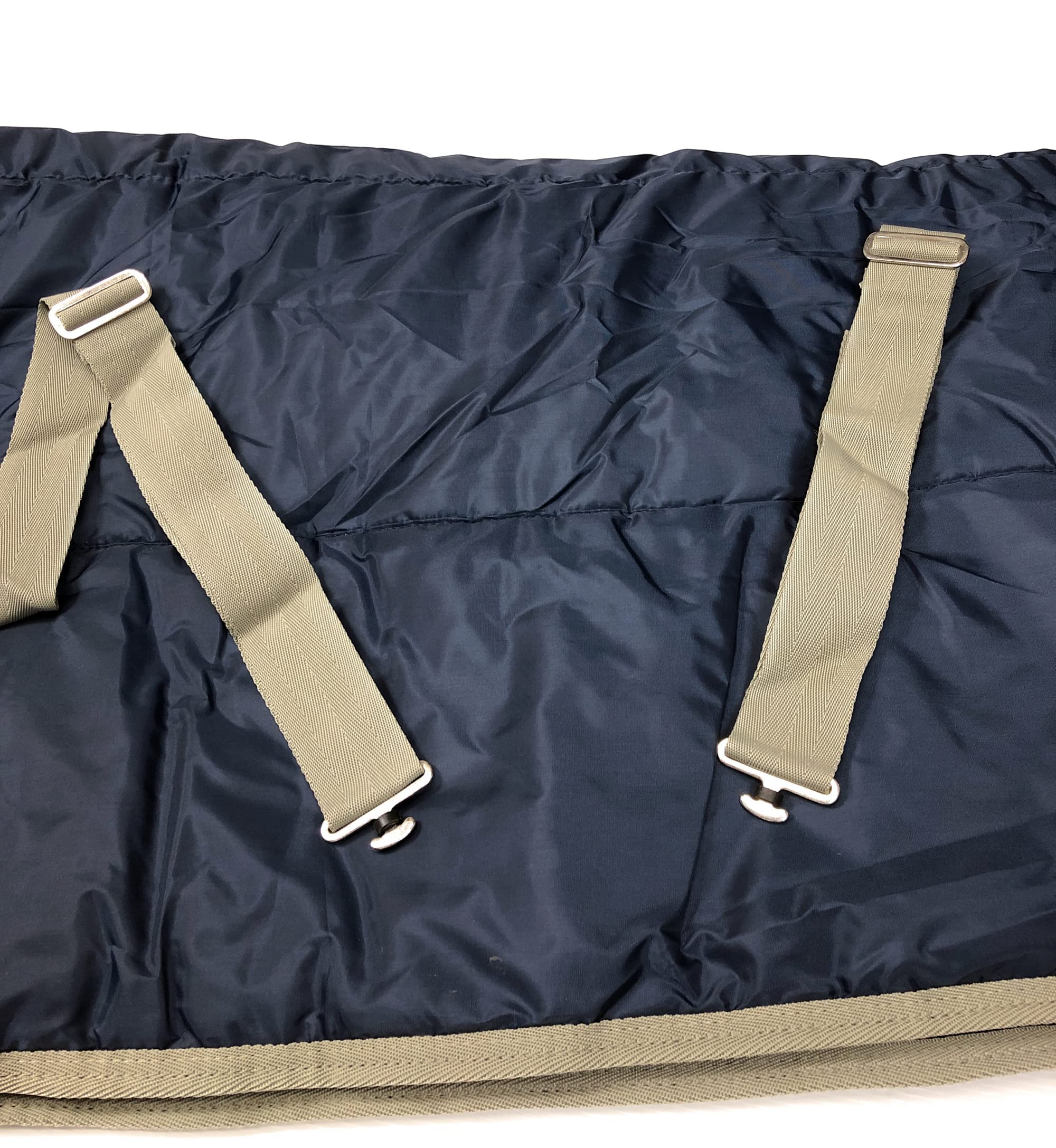 Horses, Coperta Invernale Horses Warm Walk per Cavallo, Imbottita, Morbida, Comoda, ideale per Box, Resistente, con Cinghie ad Incrocio (155 cm, Blu)