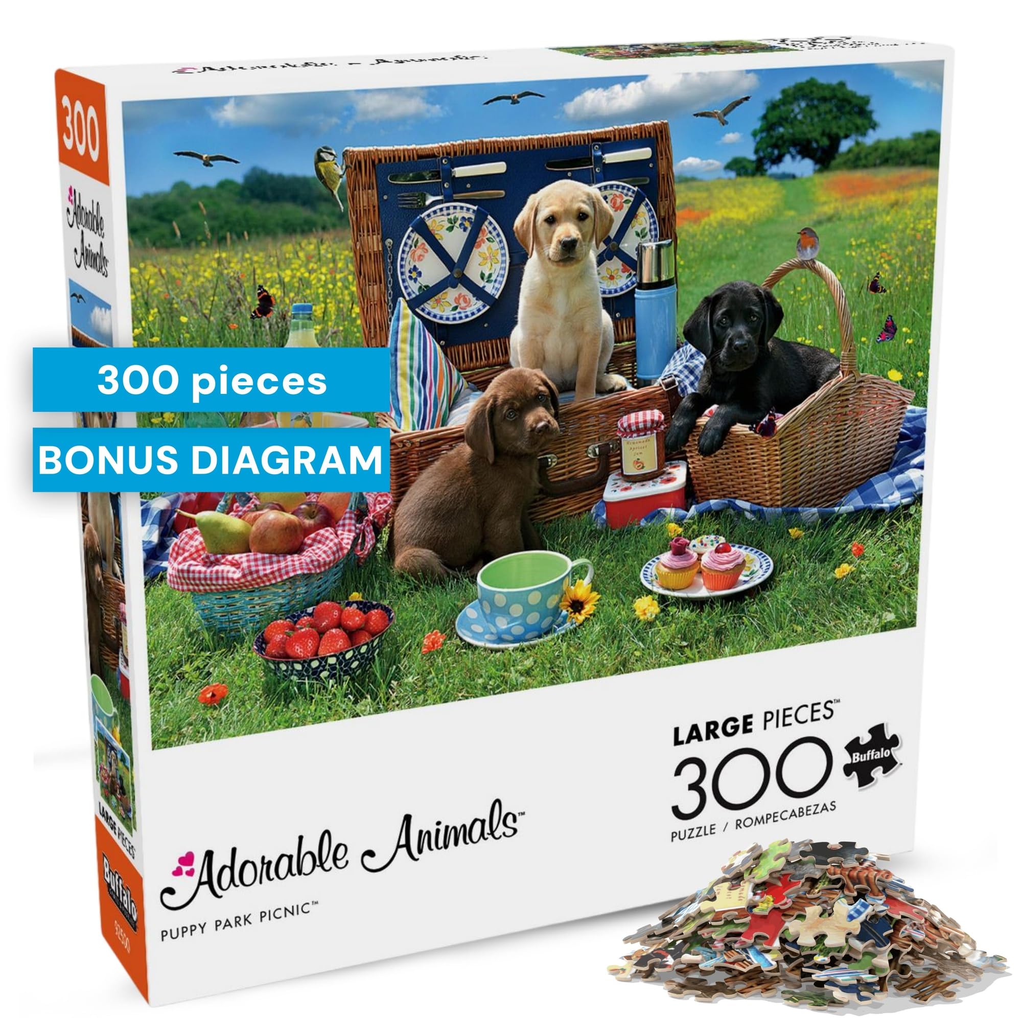 Amazon.com: Buffalo Games - Adorable Animals Puppy Park Picnic 300