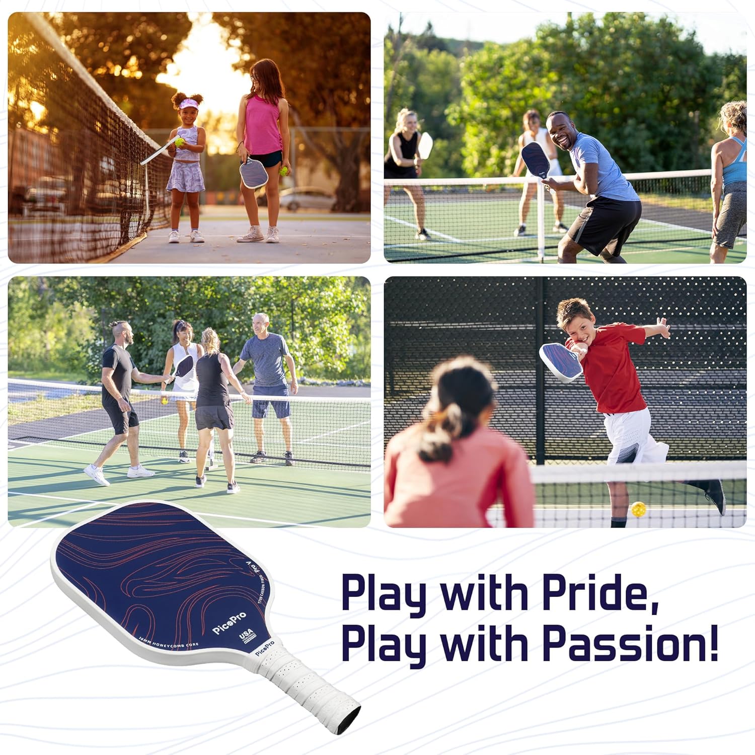 Carbon Fiber Pickleball Paddle 16mm Pro Pickleball Paddle USAPA Approved Pickle Ball Racket Lightweight Beginner-Friendly