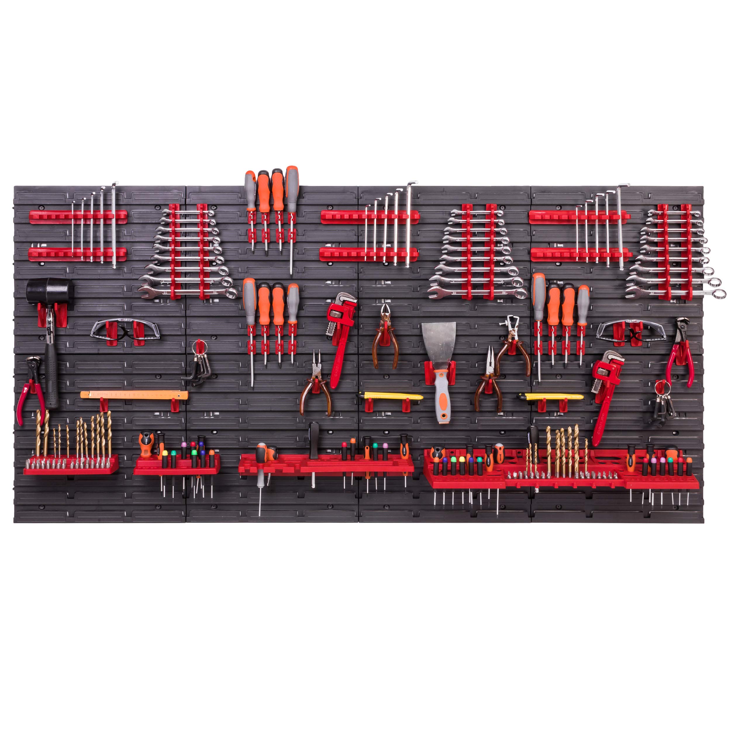 botle Lagersystem Wandregal 158x78 cm, Werkzeughalterungen, Schüttenregal Sichtlagerkästen, Extra Starke Wandplatten, Regal Erweiterbar, Werkstattregal Lagerregal Werkstattwandregal Steckregal