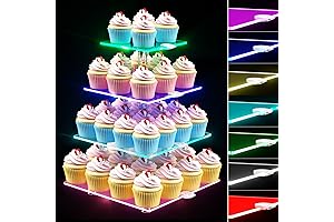 Light Up Your Celebration with the 4-Tier Weddingwish LED Cupcake Stand