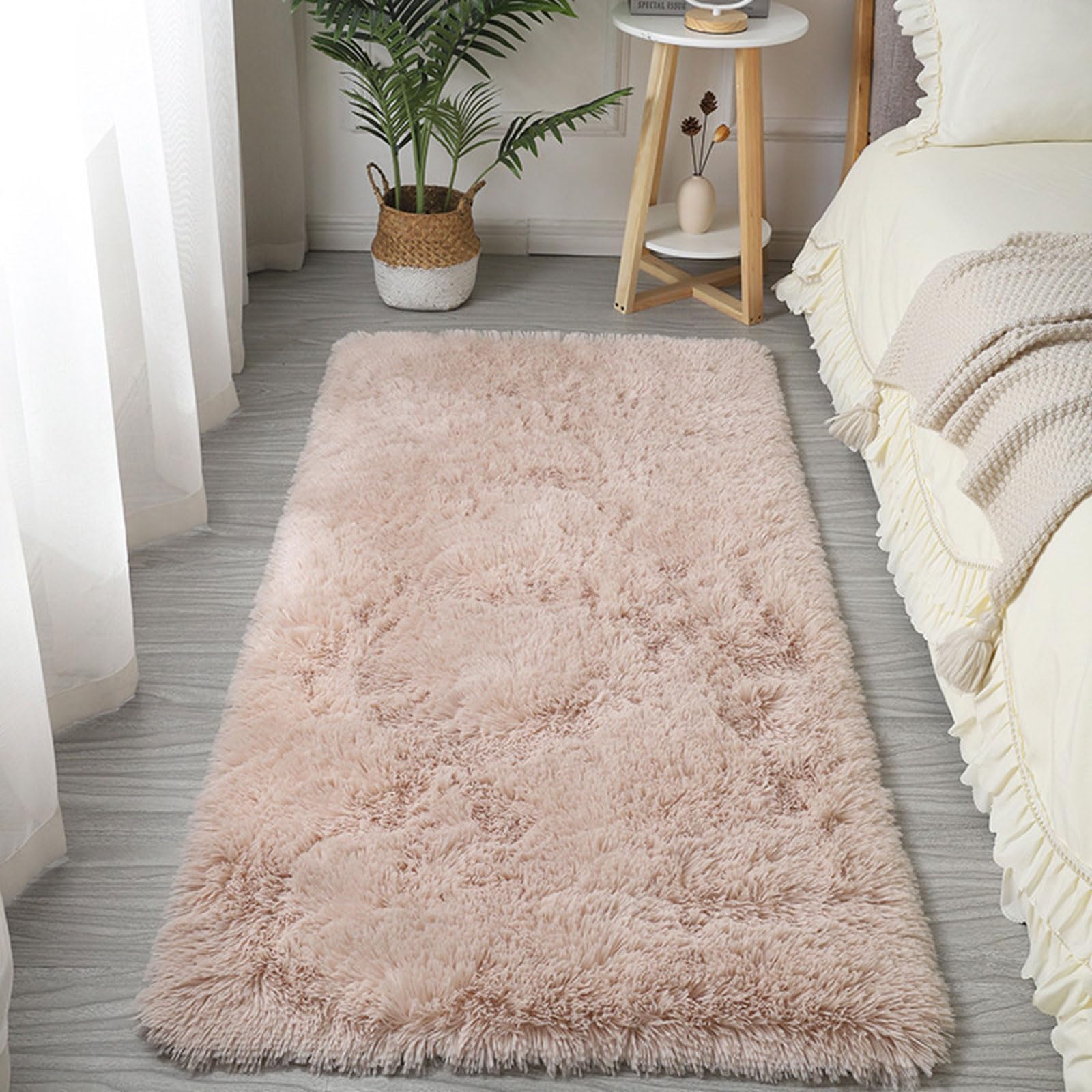 OPFdfhDFH Carpets, For Bedroom Plush Large Rug Fluffy Shaggy Non Shedding Washable Rugs Living Room Ideal For,Nursery,Kids Baby(Beige,80 * 120cm)