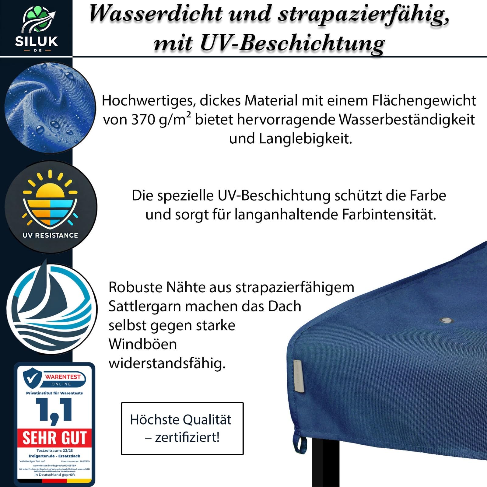 Vervangend dak voor paviljoen, 3 x 3 eter, waterdicht
