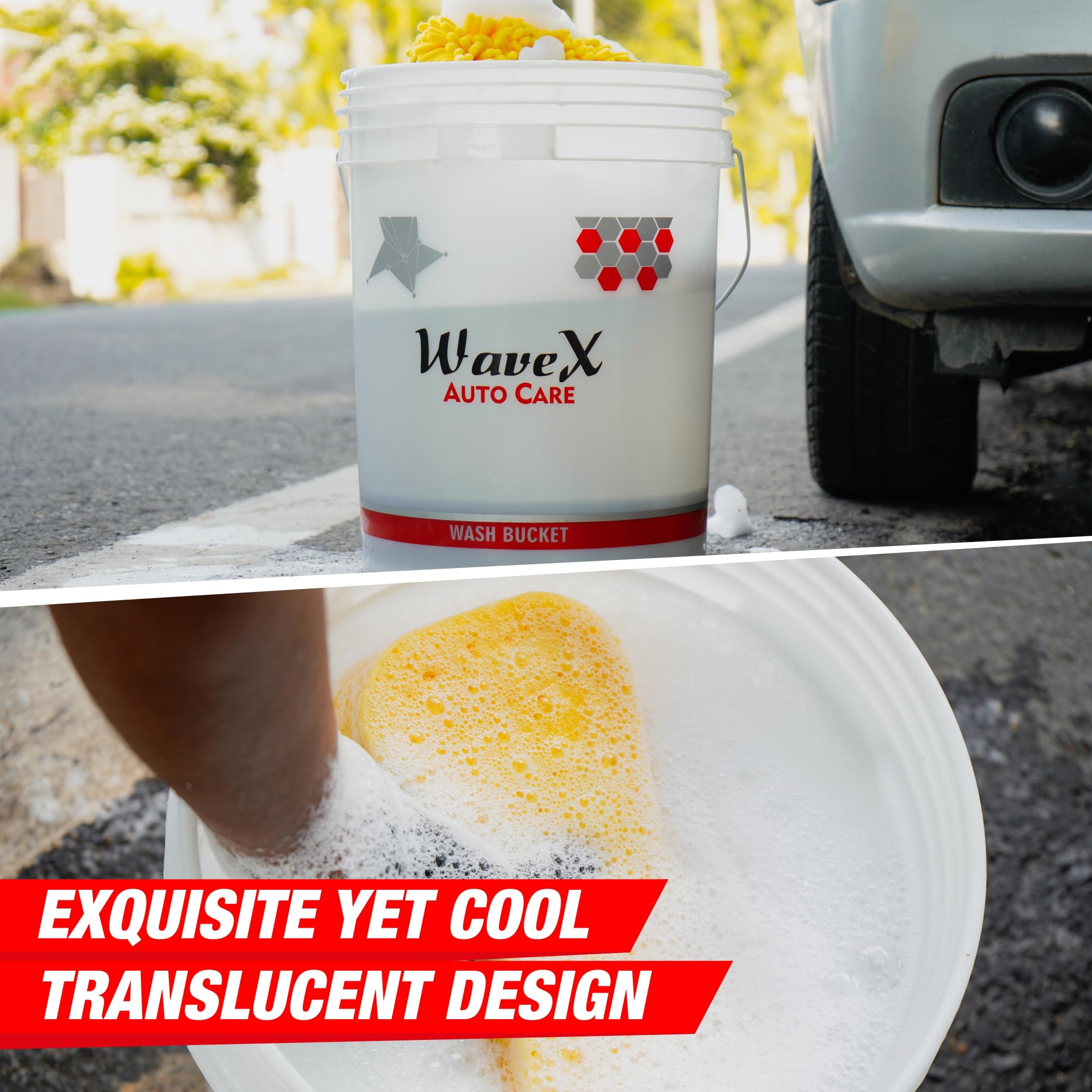 Wavex Grit Safe Car Wash Bucket - Scratch-Free Cleaning -7