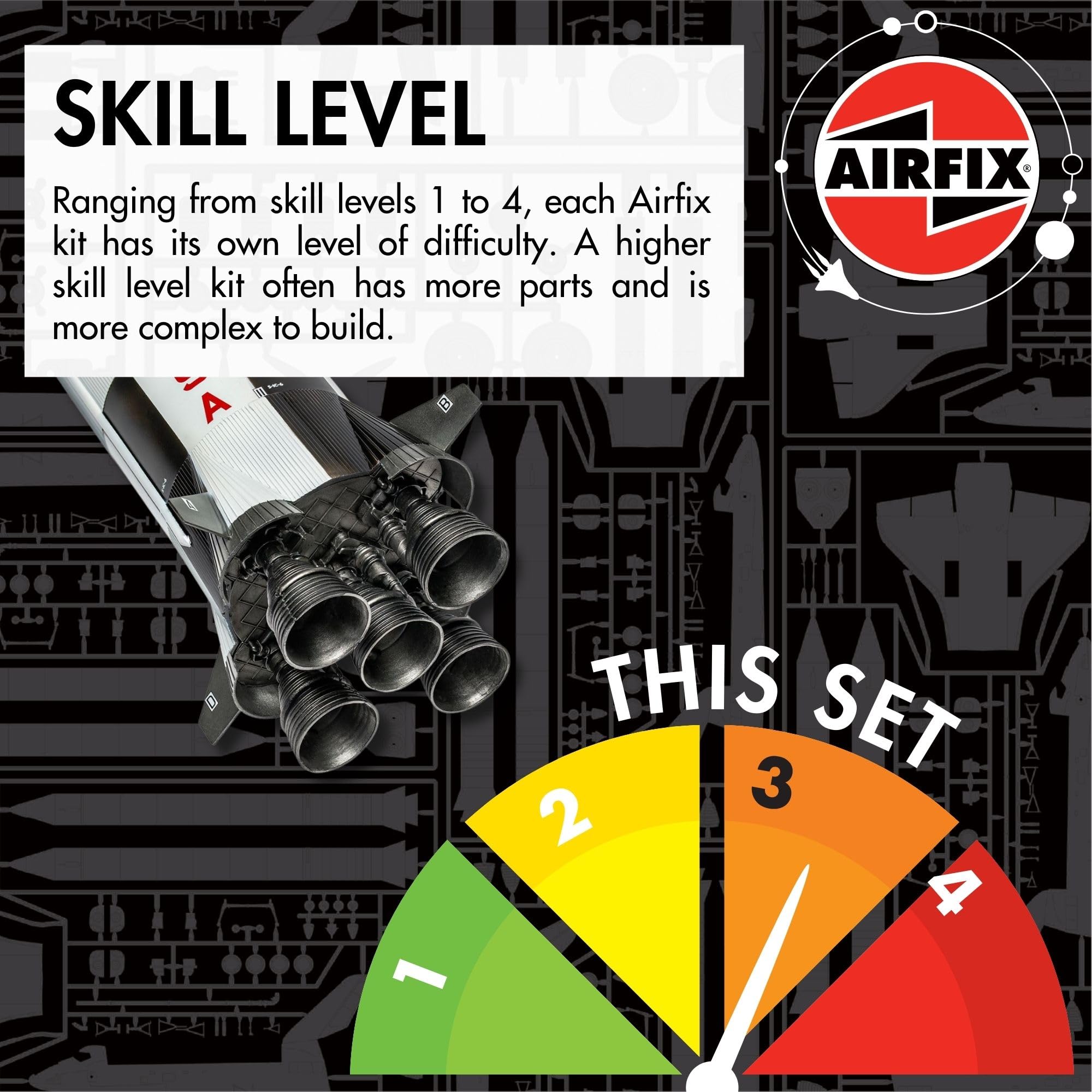 Airfix A50201 Saturno V: maquetas de plástico, Naves espaciales para Adultos y niños 8+ años. Incluye: Escala, Pinturas acrílicas Humbrol, Pinceles y policemento