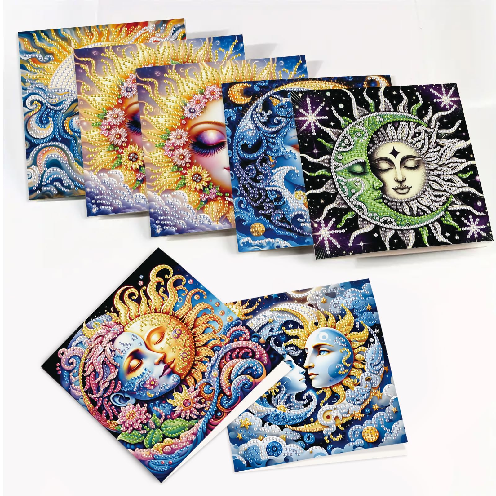 DCIDBEI Doe-het-zelf Diamond Painting kaarten, 6 stuks
