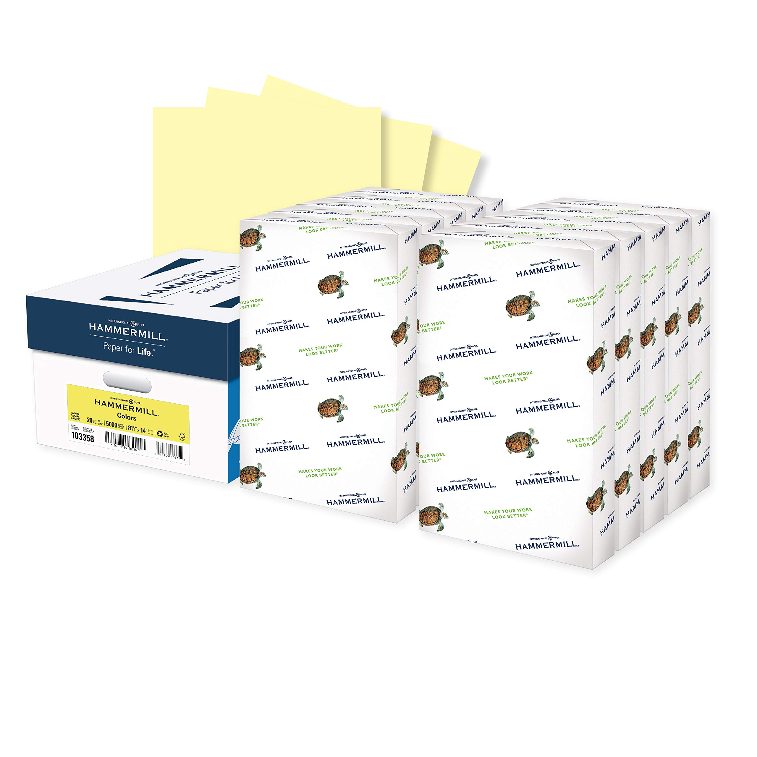 Hammermill Colored Paper, 20 lb Tan Printer Paper, 8.5 x 11-10 Ream (5,000 Sheets) - Made in the USA, Pastel Paper, 102863C