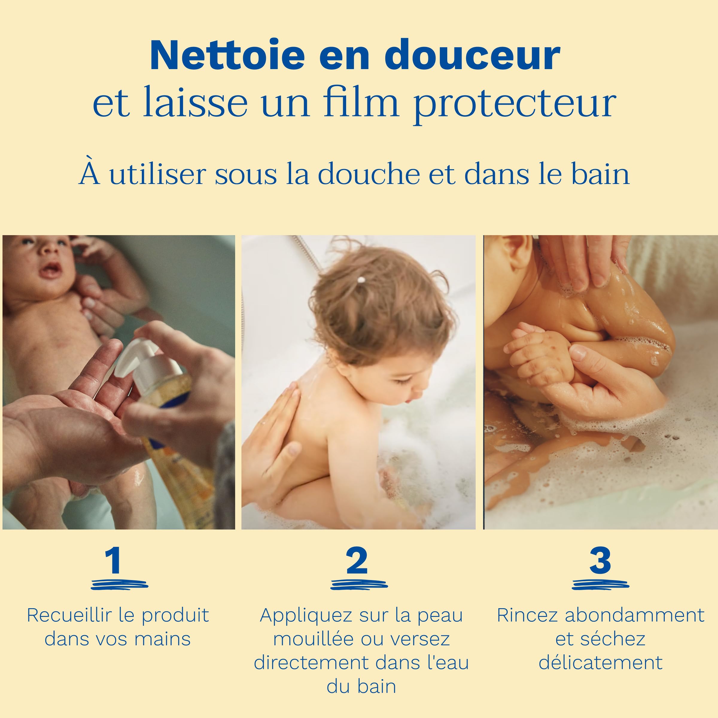 Mustela - Huile Lavante Bébé - Soin Doux et Nourrissant pour Peau Sèche, Corps, Visage et Cheveux - 98% d'ingrédients d'origine naturelle - Nettoie, Apaise et Protège la Peau Sensible