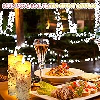 Vista 5 de Da by LED Candles Hand Painted Birch Bark Recessed String Candles Set of 5 (Heights: 4", 5", 6", 7", 8") Battery Powered with Dancing LED Flame