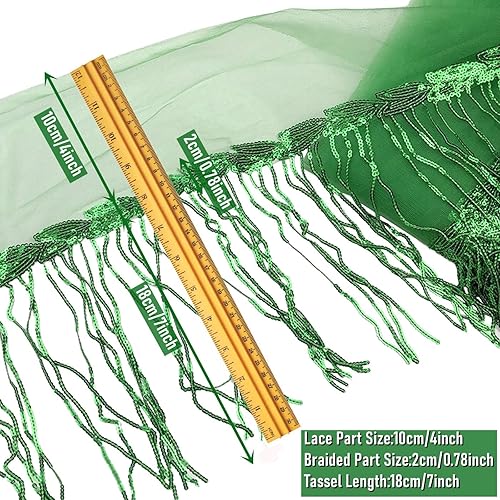 Miniatura 2 de Cinta de lentejuelas brillantes de 10 yardas, con borlas, flecos, tela de encaje para costura, cortina, almohada, decoración del hogar, fiesta,