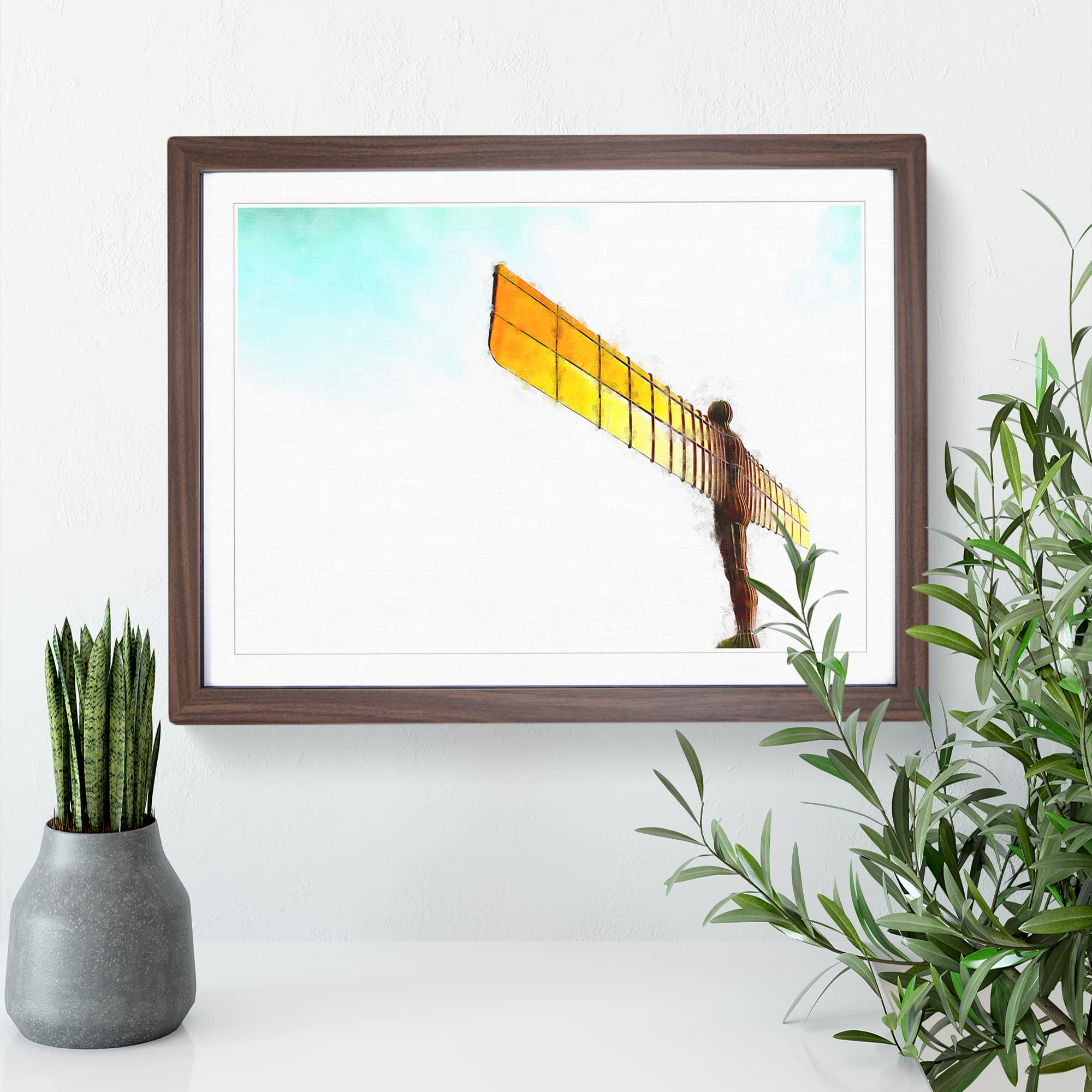 Angel Of The North In Gateshead Painting Modern Art Framed Wall Art Print - Image 3