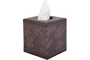 Vintage Leather Square Tissue Box Cover