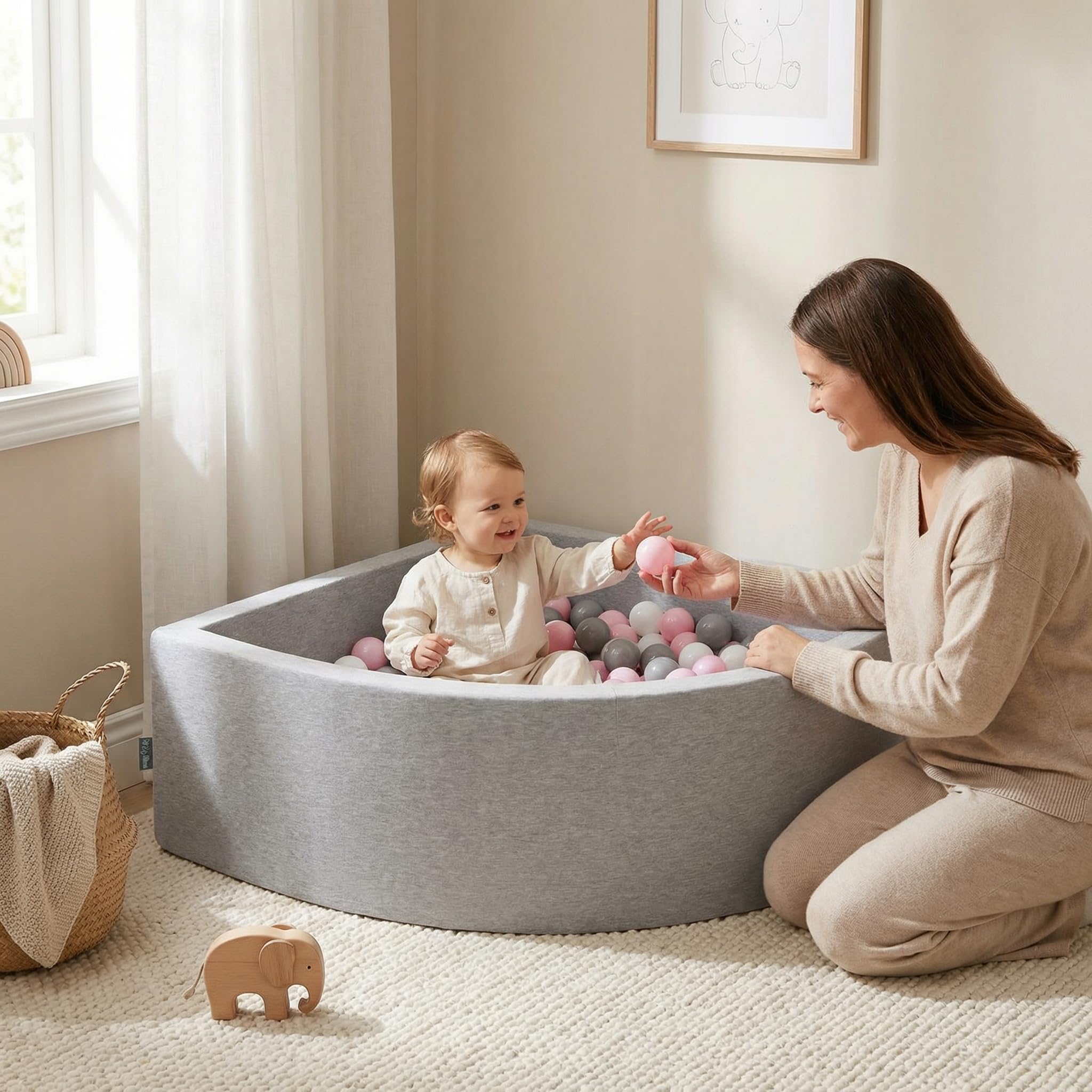 KiddyMoon Piscina di Palline Colorate ∅7Cm per Bambini Quarto Angolare