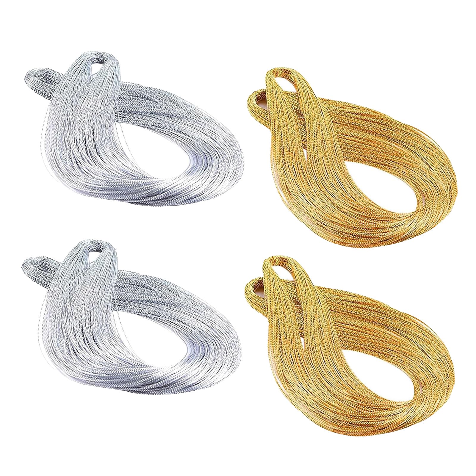 400 Meters Gold and Silver String Thread Jewelry Thread Bauble String Gold String Elastic Cords gold thread for crafting Making Cord For Braids Christmas Paking Gift Thin String Wrapping Hanging