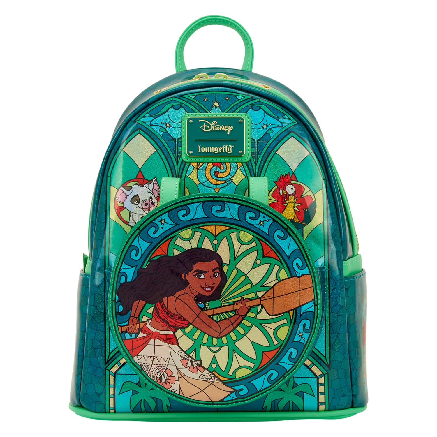Loungefly Disney: Moana Stained Glass Collection Mini Backpack - Disney Princesses - Amazon Exclusive - Premium Vegan Leather - Gift Idea - Official Merchandise - for Boys, Girls Men and Women