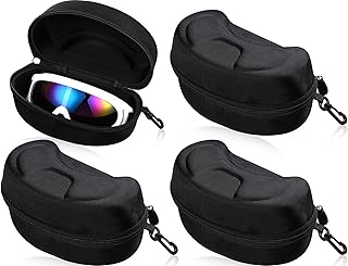 4 Pcs Winter Ski Snowboard Goggles Box Big Hard Sports Glasses Case Sports Glasses Storage Holder Hard EVA Protection Carrying Case Shell Storage Case for Snow Sport